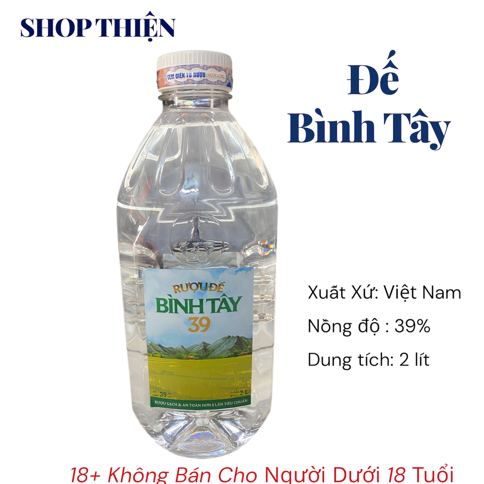 Rượu Đế Bình Tây 39 Độ Can 2 Lít Chính Gốc - Giá Tốt Tại TP.HCM
