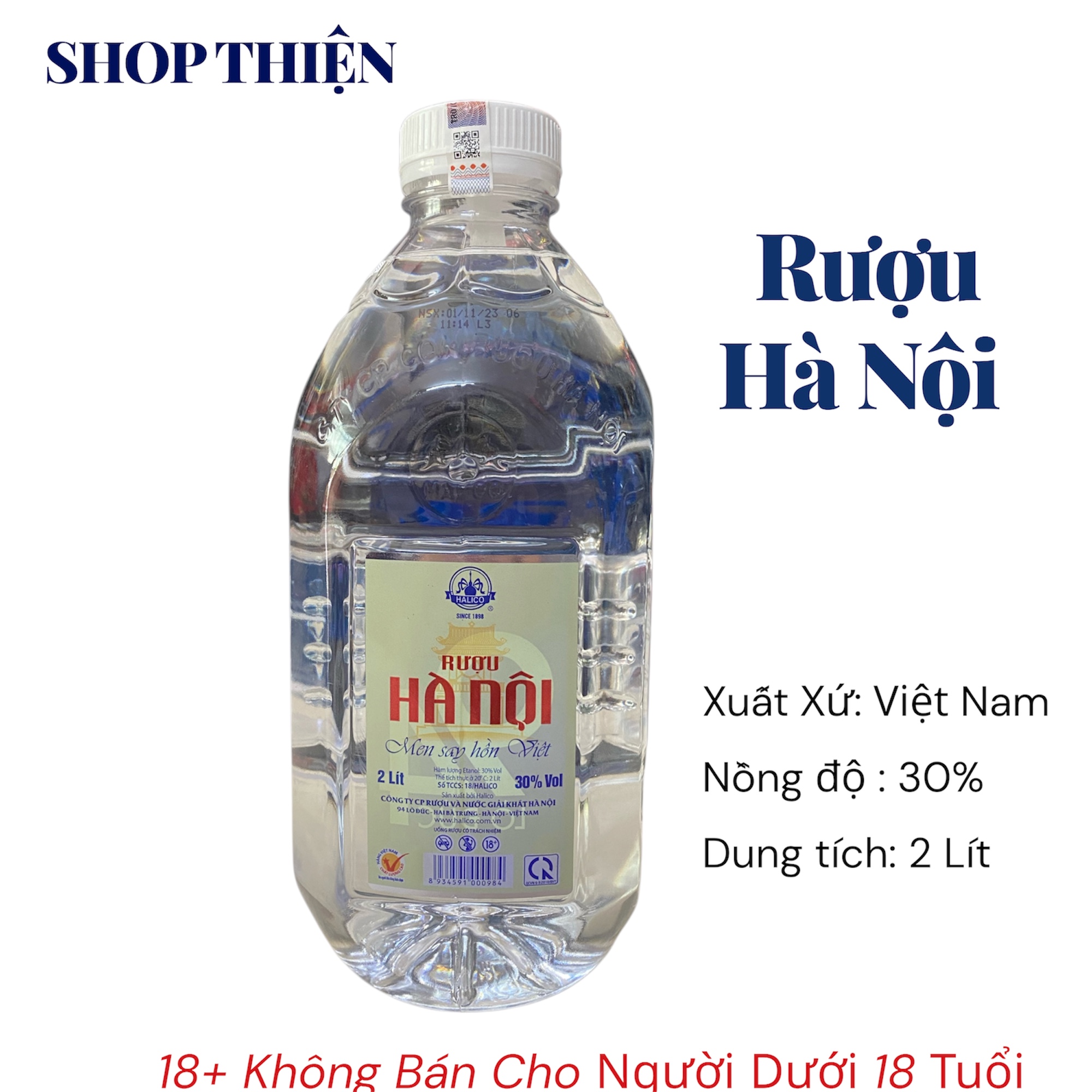 Rượu Hà Nội 2Lít 30%