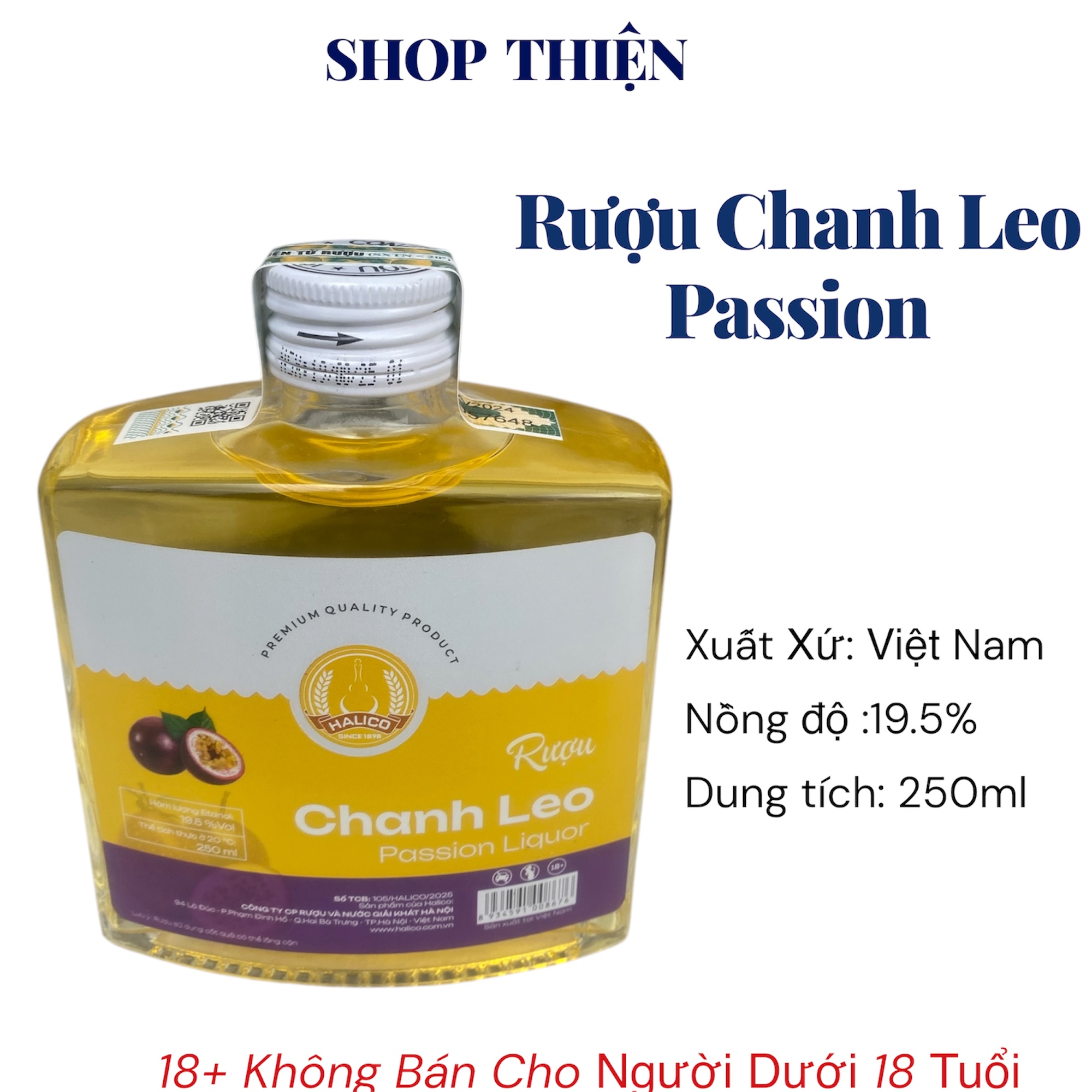 Rượu Chanh Leo Passion 19.5% - Chai 250ml | Halico - Shop Thiện