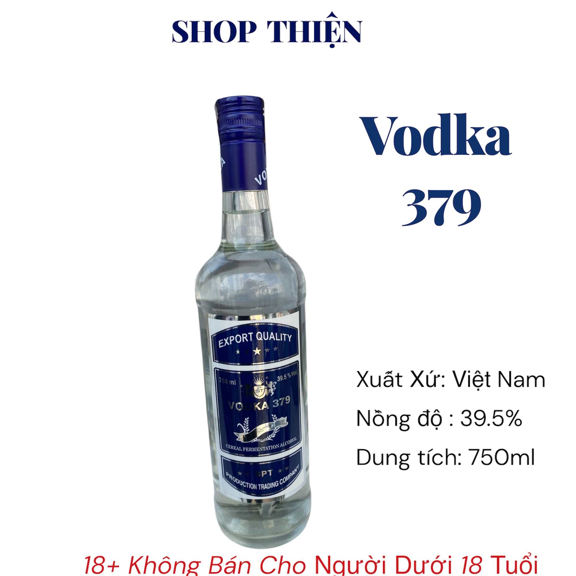 Vodka 379 Export Quality 750ml - Rượu Vodka Việt Nam Nồng Độ 39.5%