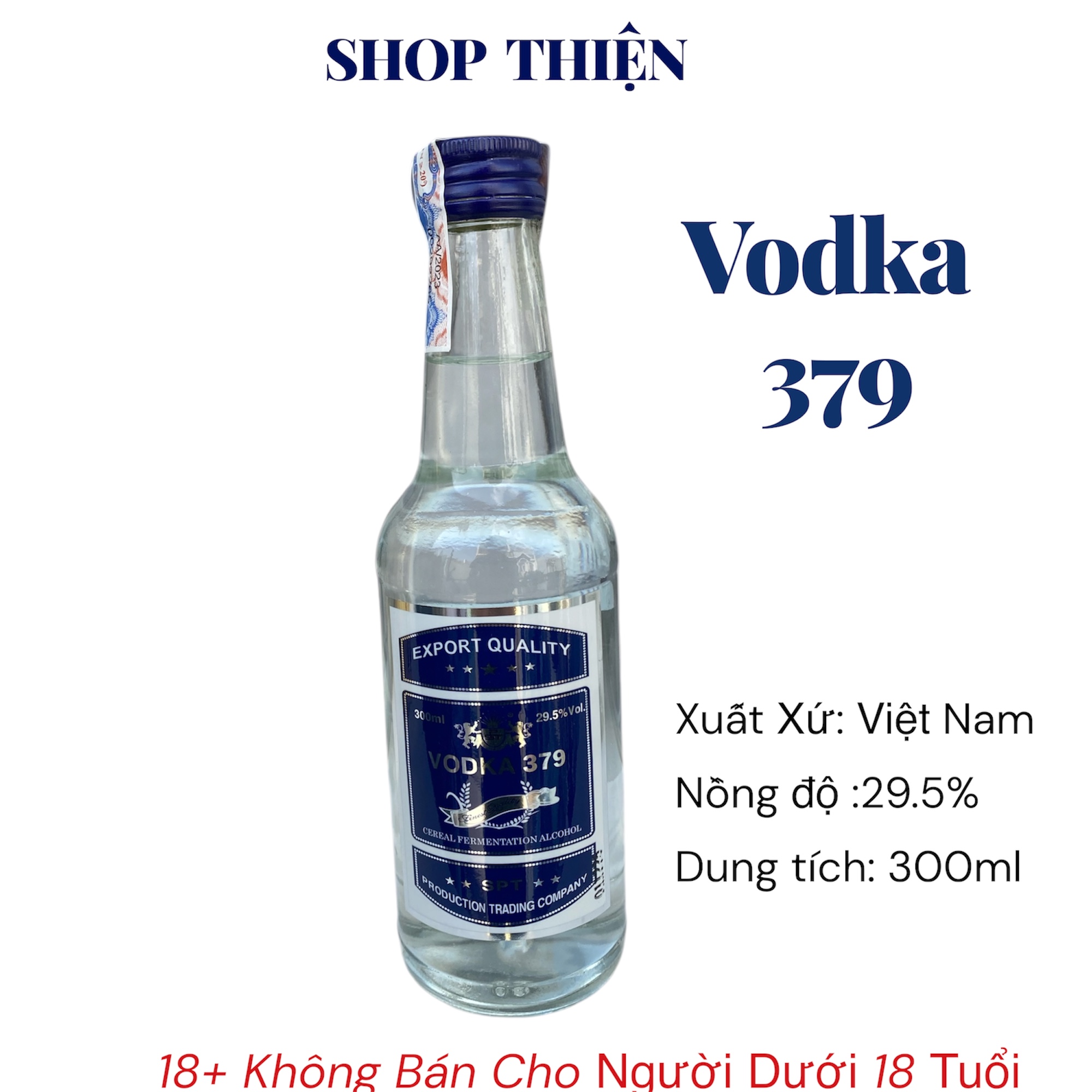 Vodka 379 Export Quality 300ml 29.5% - Rượu Vodka Việt Nam | Shop Thiện