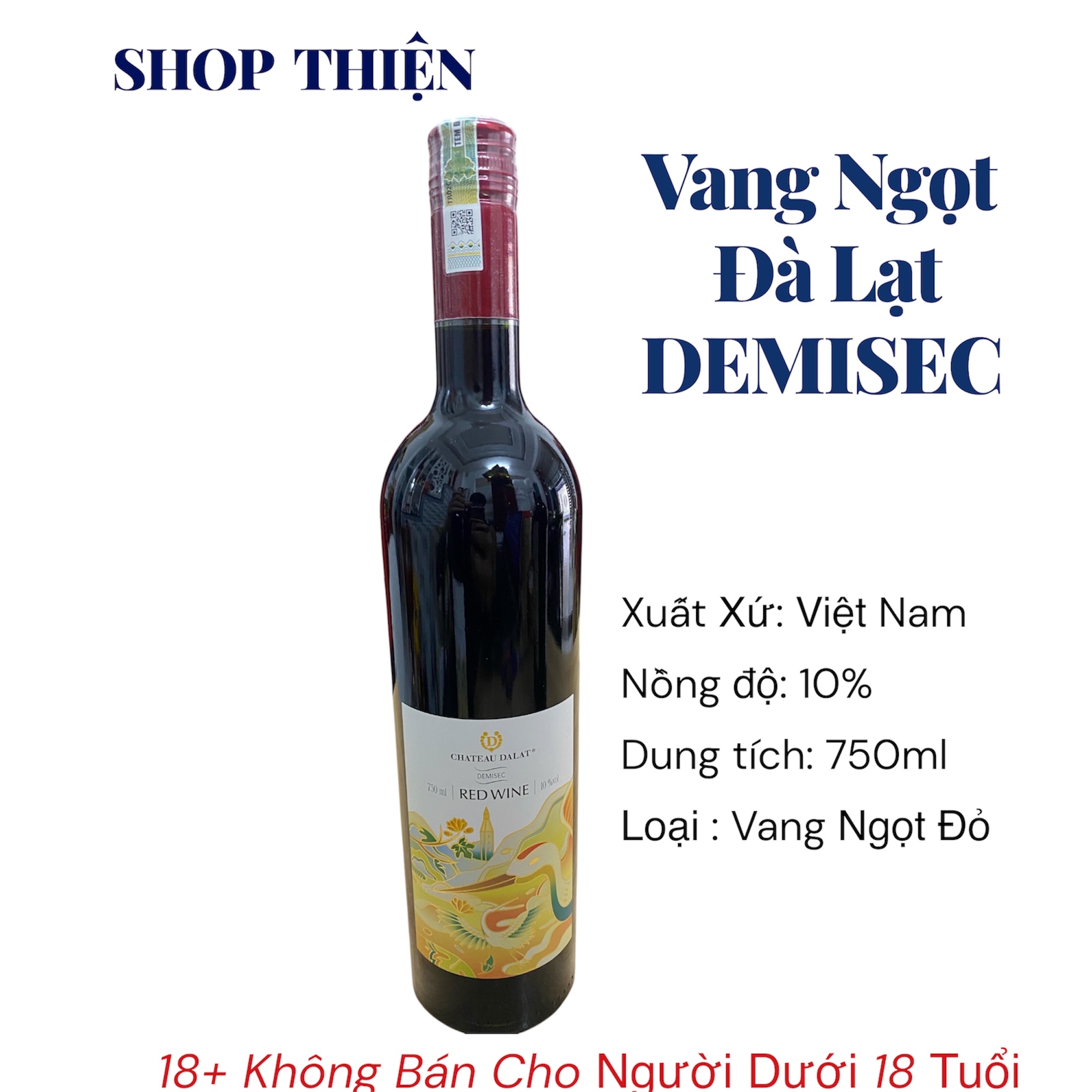 Vang Ngọt Đà Lạt DEMISEC 750ml - Shop Thiện