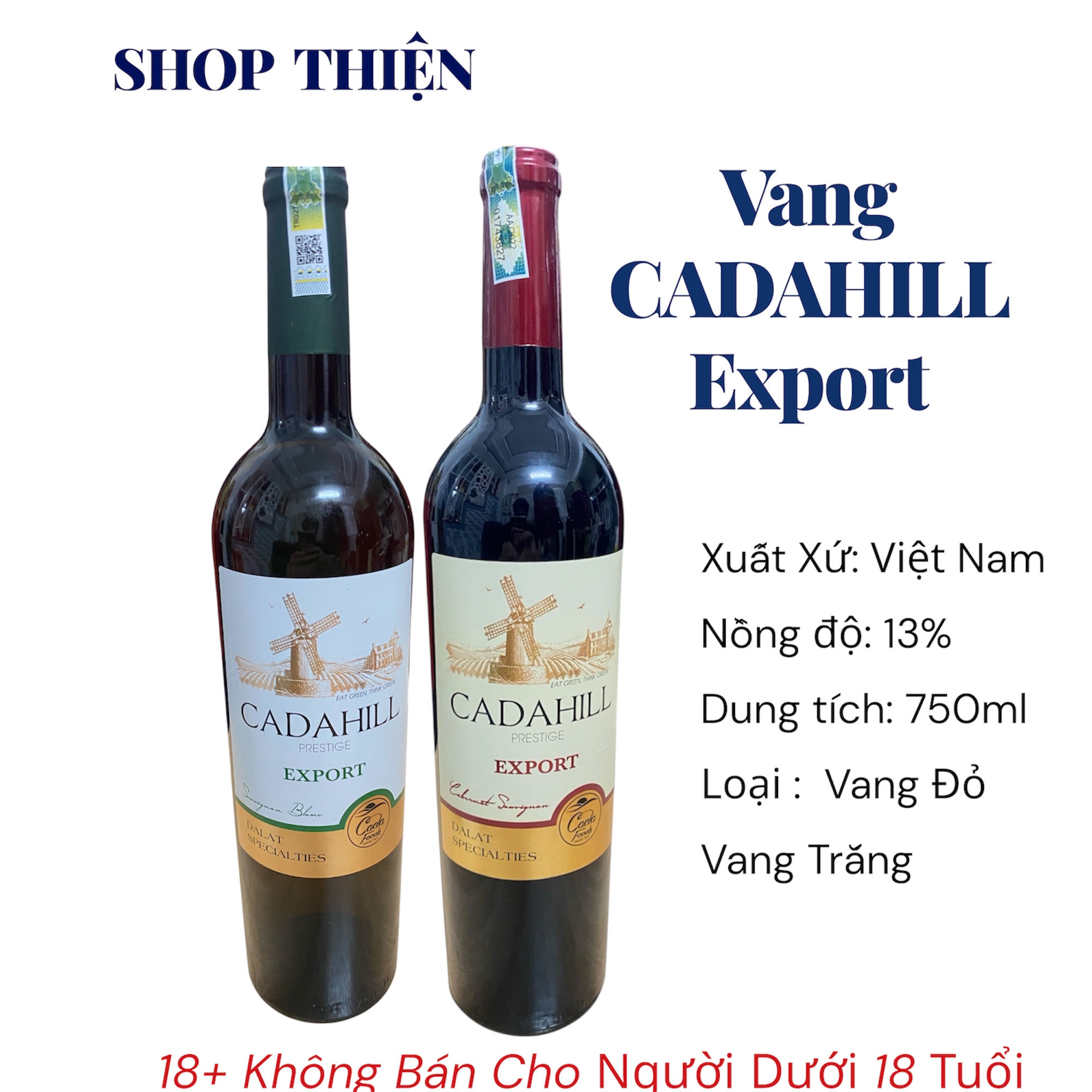 Vang Đà Lạt Cadahill Export 13% 750ml