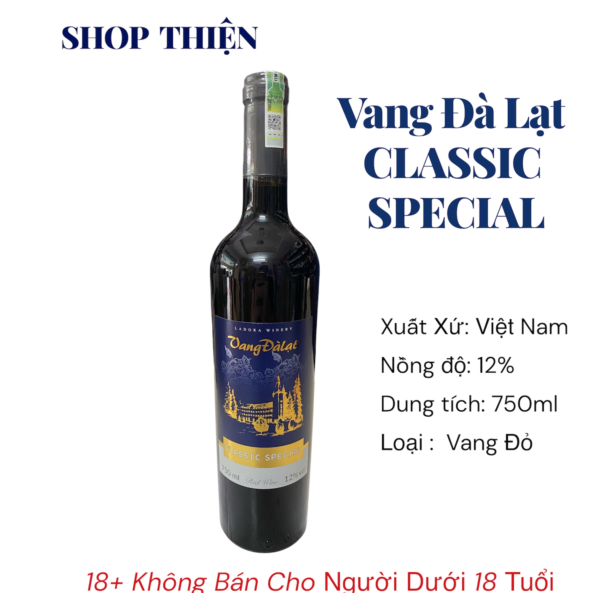 Rượu Vang Đà Lạt Classic Special 750ml – SHOP THIỆN