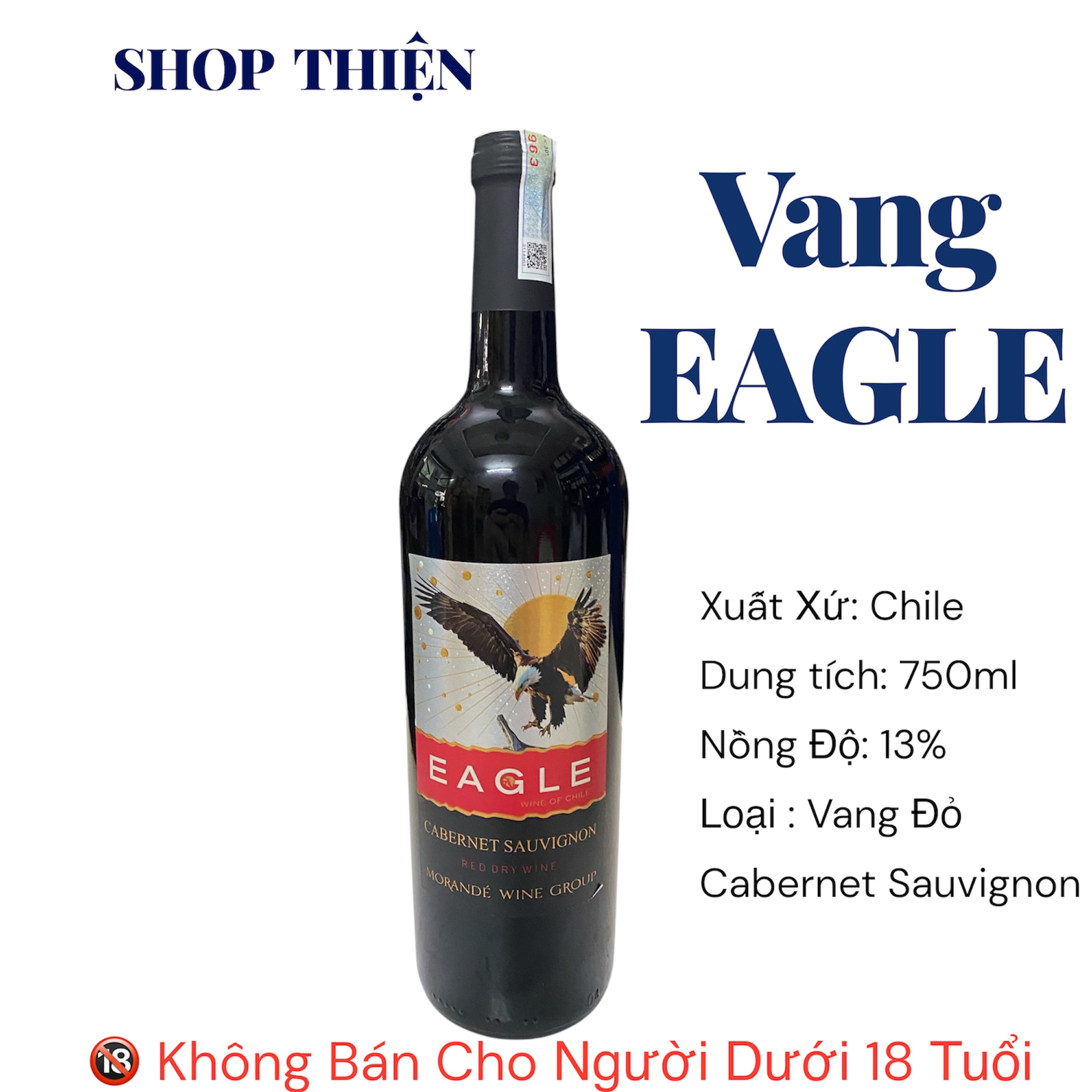 Vang Đỏ Eagle Cabernet Sauvignon Chile 13% 750ml - Rượu Vang Chile Giá Tốt - Morandé Wine Group