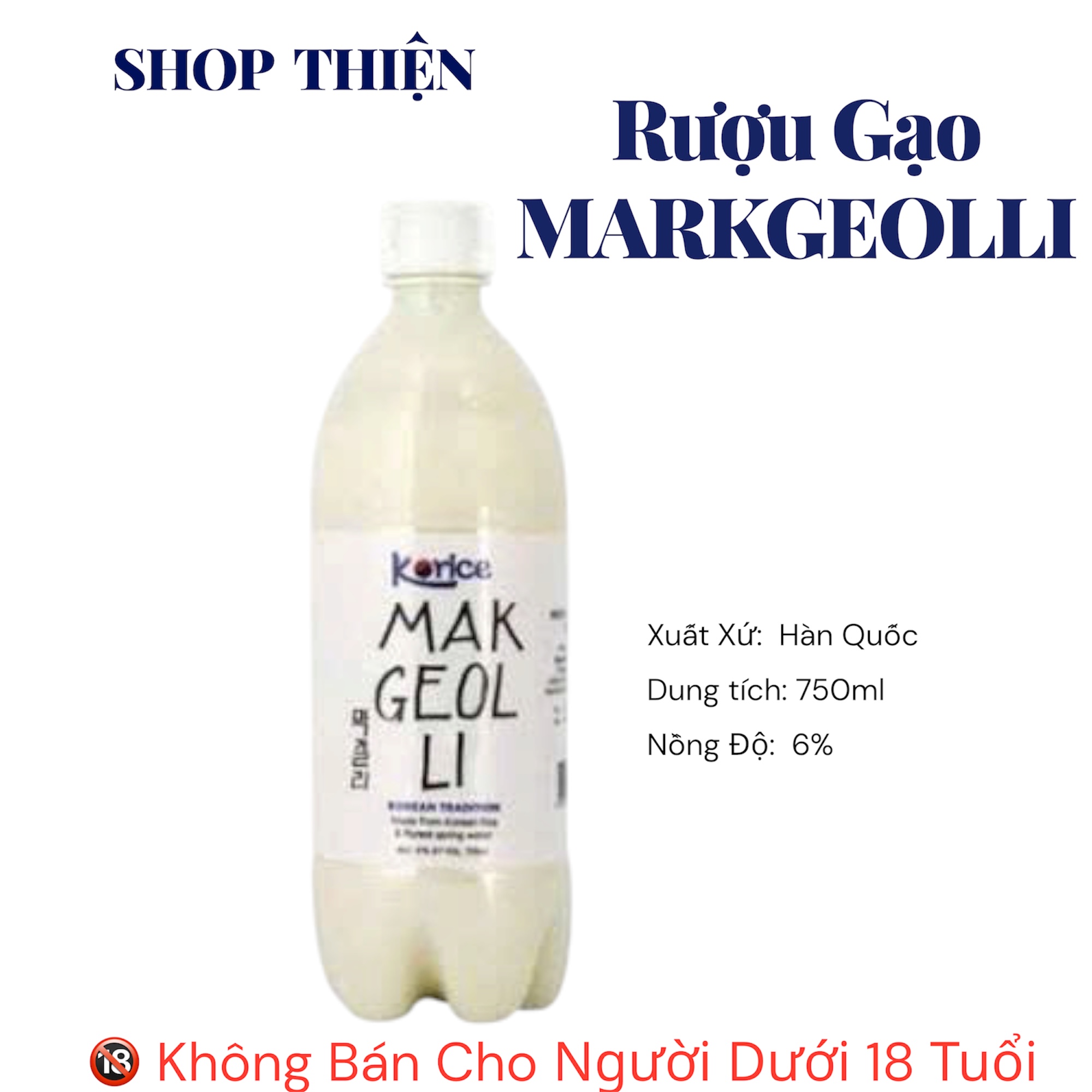 Rượu Gạo Makgeolli Korice 750ml Nhập Khẩu Hàn Quốc - Nồng Độ 6% Thơm Ngon
