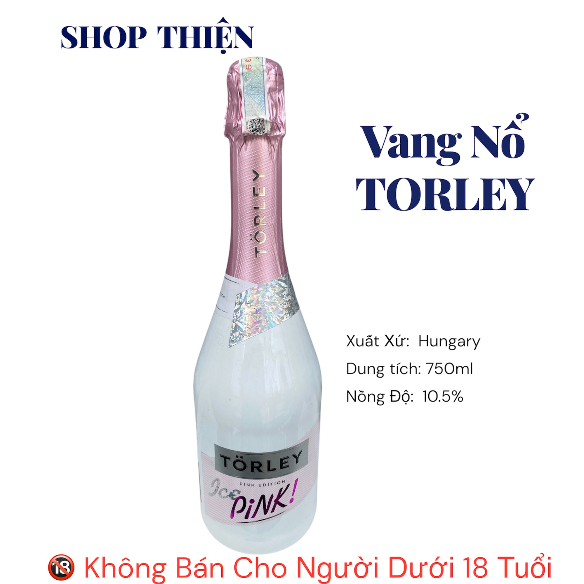 Vang Nổ Törley Ice Pink Edition 750ml 10.5% - Vang Hồng Sủi Ngọt Hungary Chính Hãng - Shop Thiện