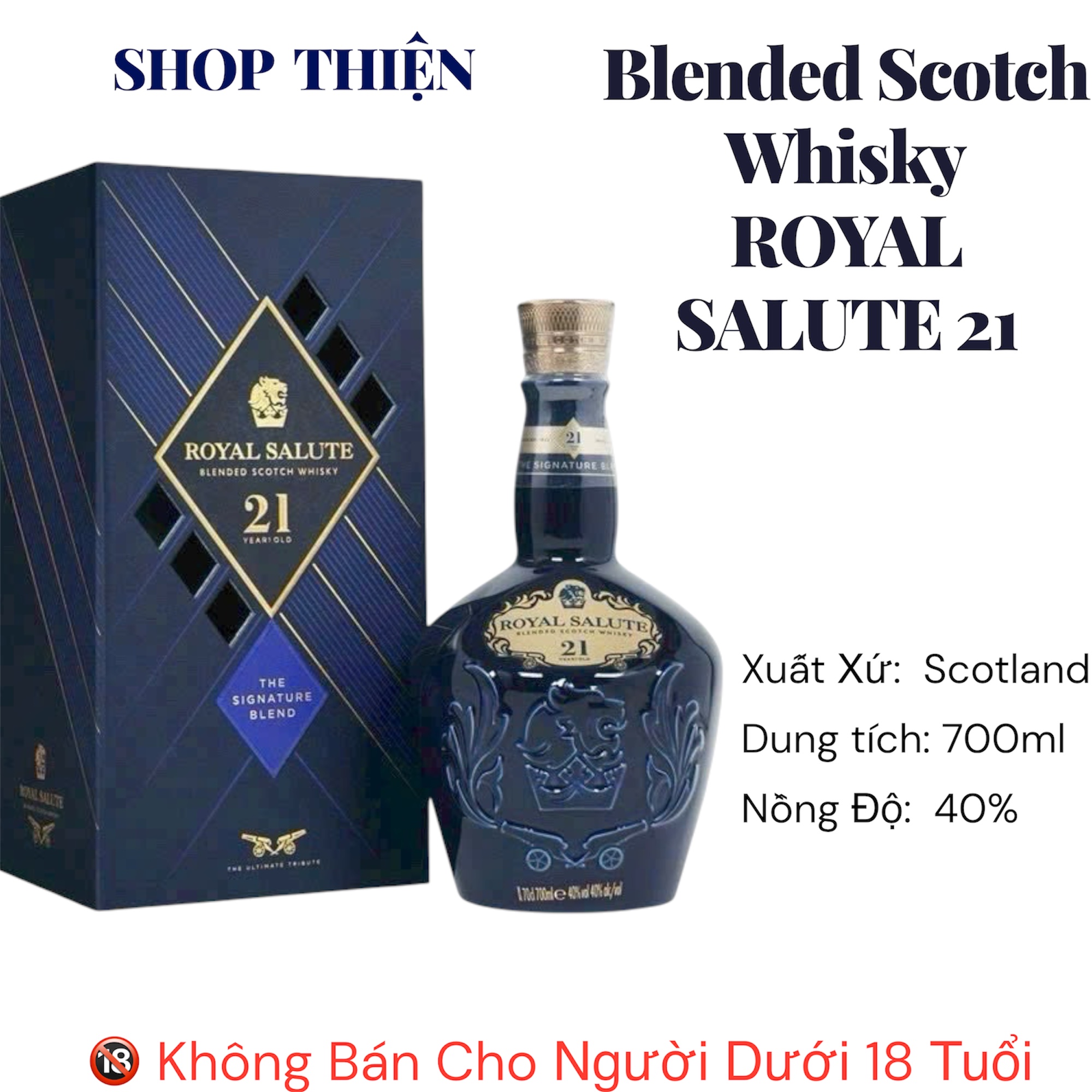 Rượu Royal Salute 21 Years Old - The Signature Blend - Blended Scotch Whisky 700ml 40% - Shop Thiện