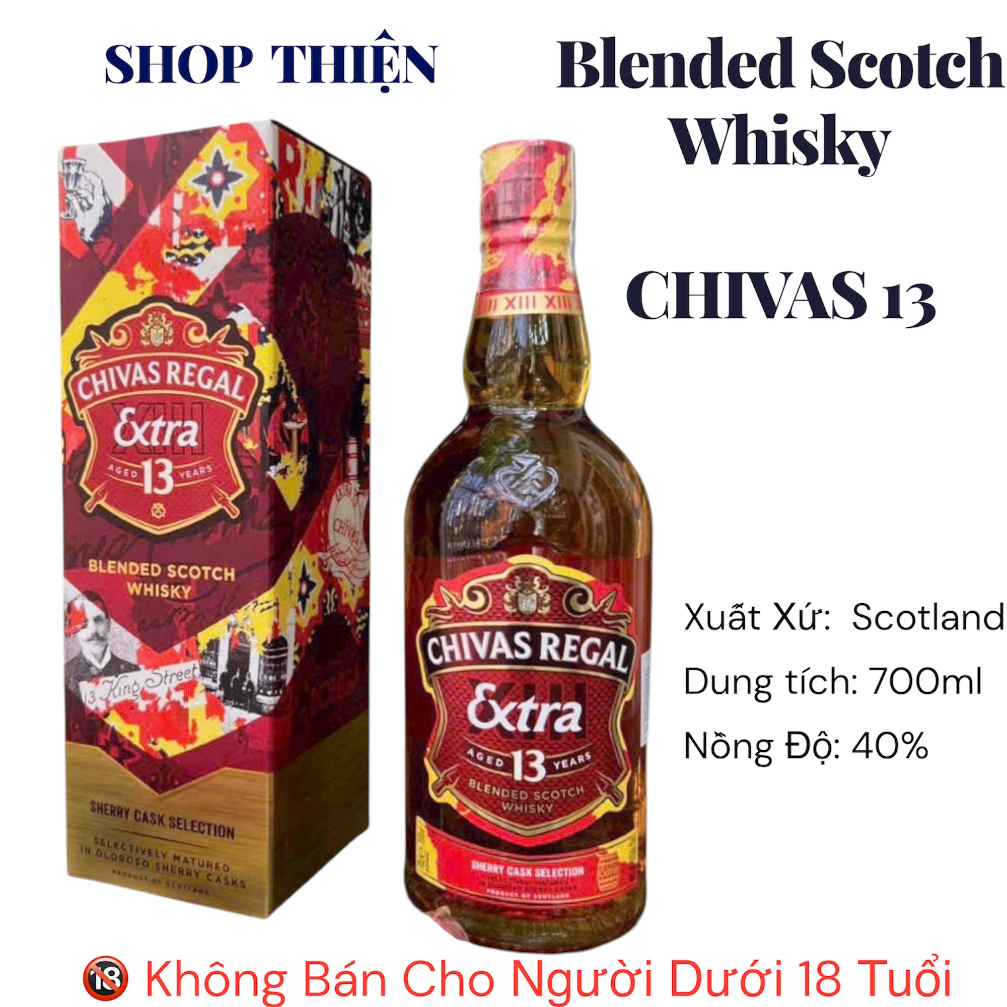 Rượu Chivas Regal Extra 13 Years - Sherry Cask Selection - 700ml