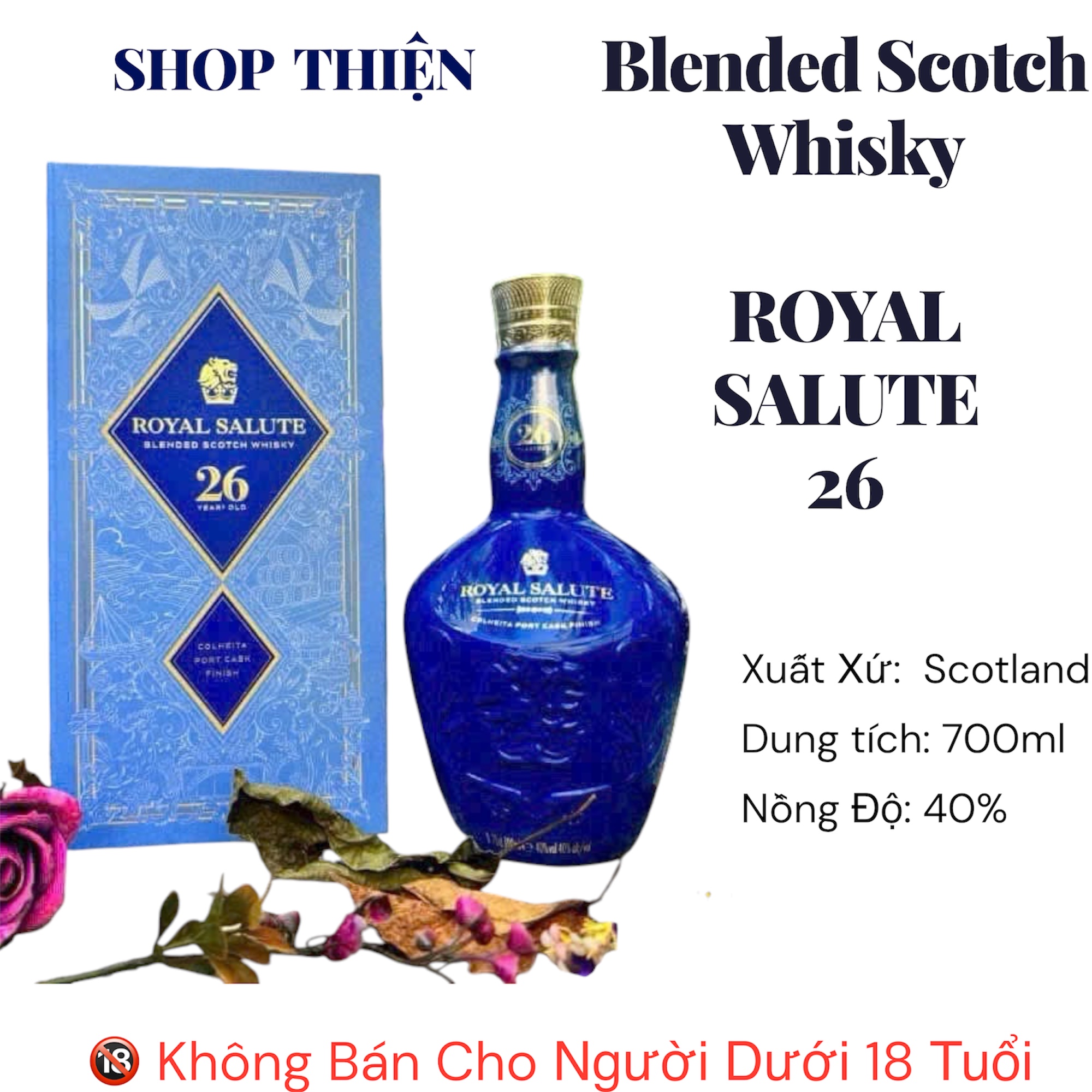 Rượu Royal Salute 26 Năm - Colheita Port Cask Finish - Blended Scotch Whisky 700ml
