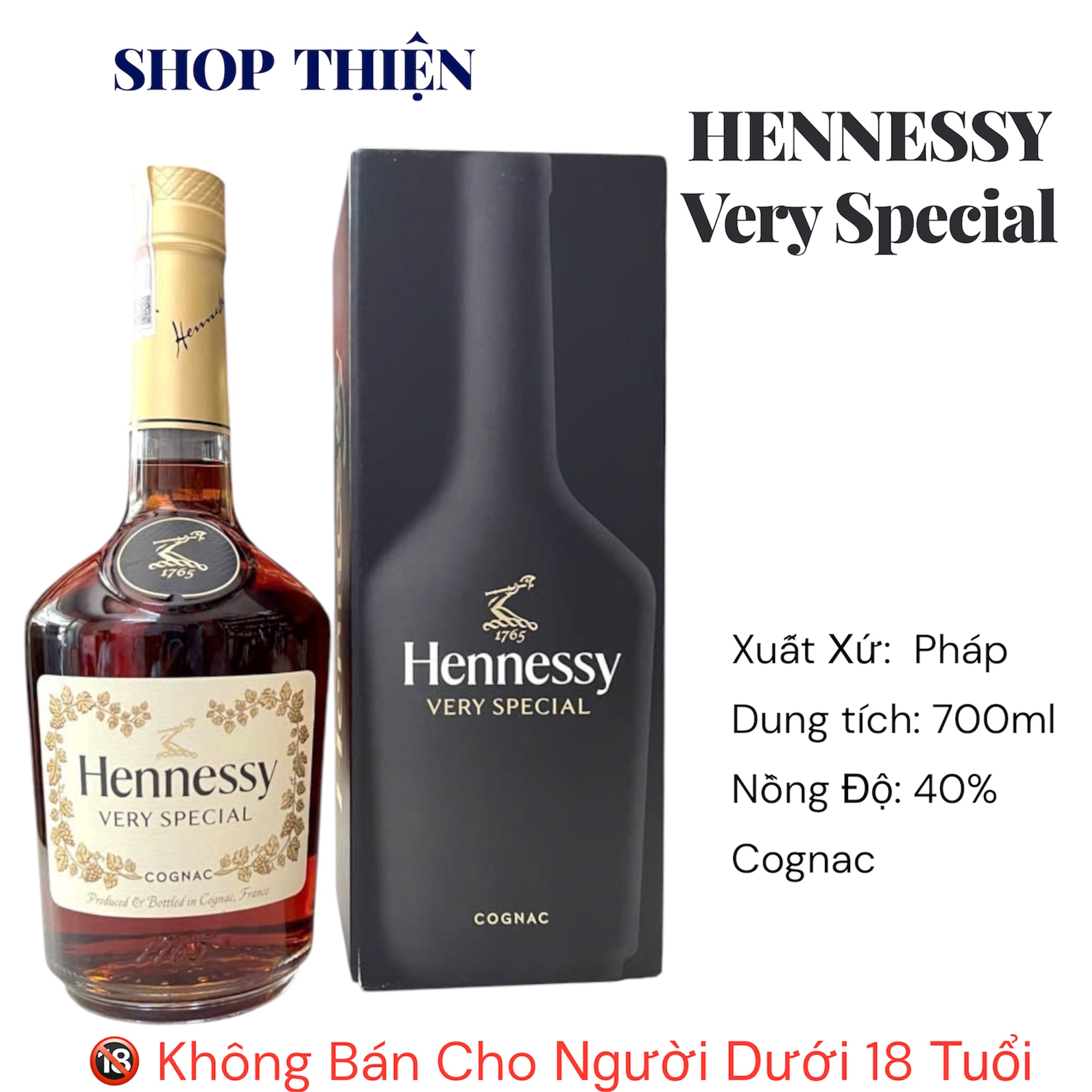 Rượu Hennessy Very Special Cognac 700ml 40% - Cognac Pháp Nhập Khẩu Chính Hãng  [SHOP THIỆN]
