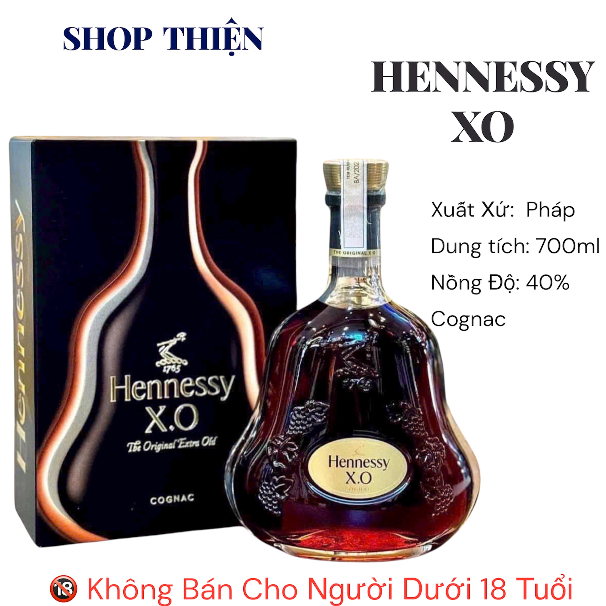 Rượu Hennessy X.O The Original Extra Old Cognac 700ml 40% - Cognac Pháp Chính Hãng