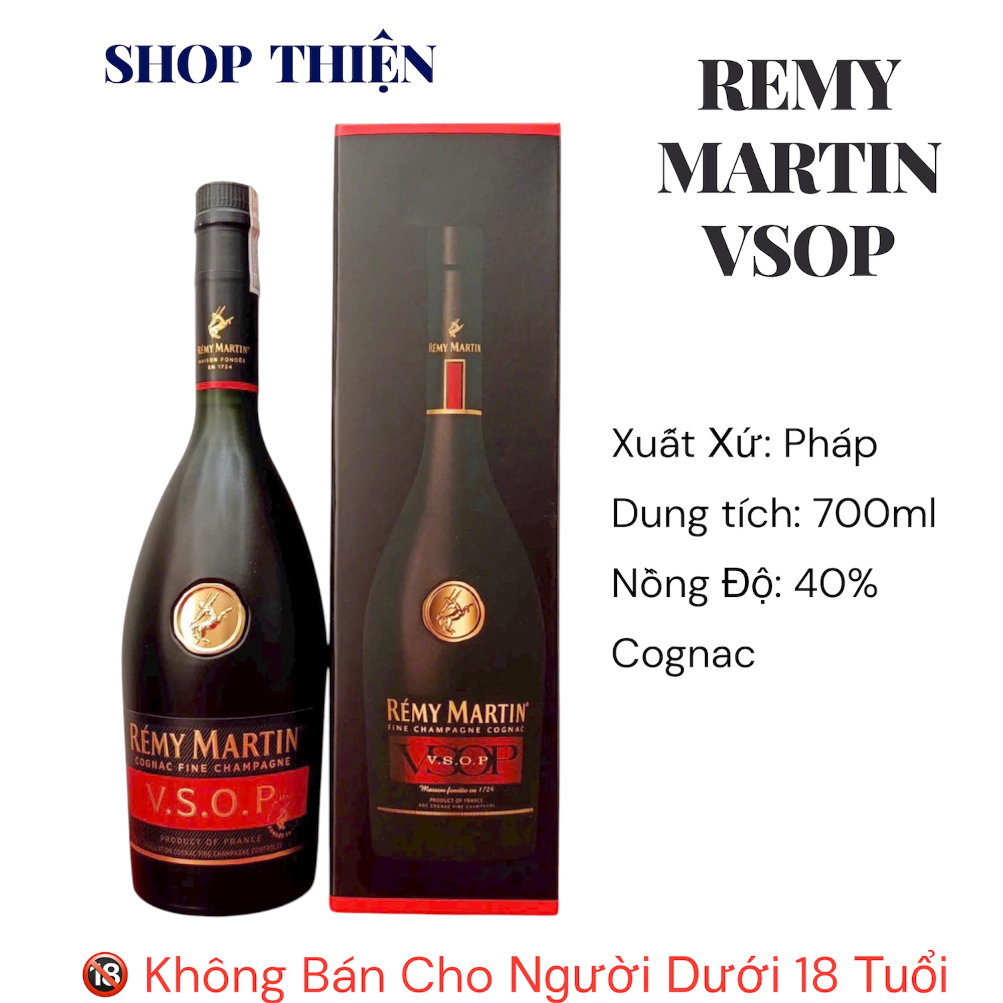 Rượu Cognac Rémy Martin VSOP 700ml - Chính Hãng Pháp