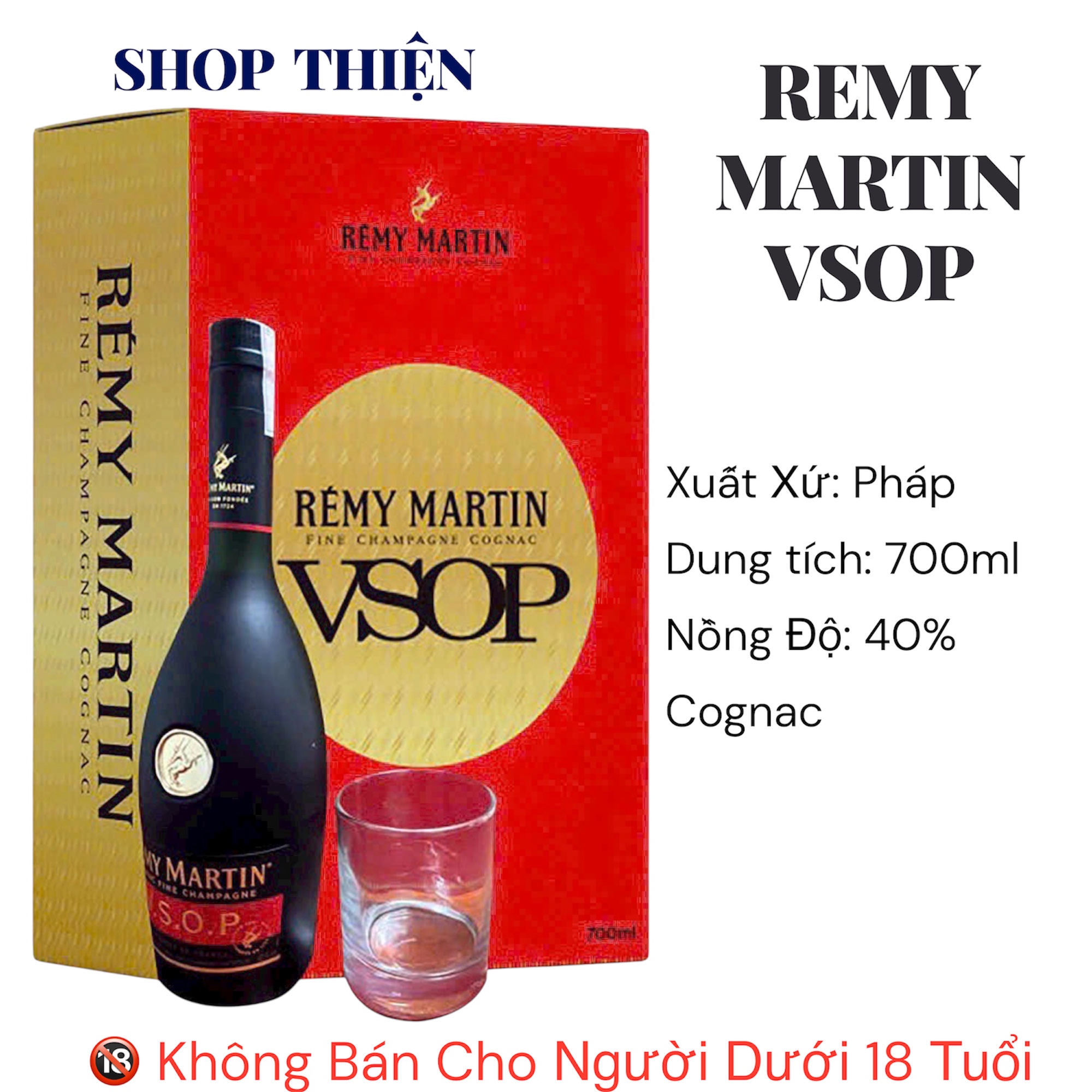Rượu Cognac Rémy Martin VSOP Fine Champagne 700ml - Hộp Quà
