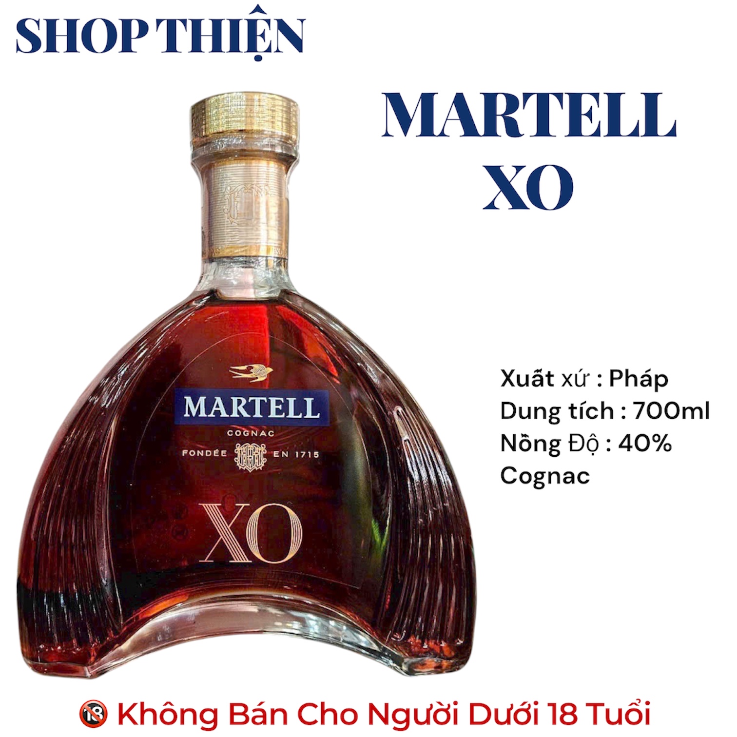 Rượu Cognac Martell XO 700ml - Extra Old - Hộp Quà Cao Cấp