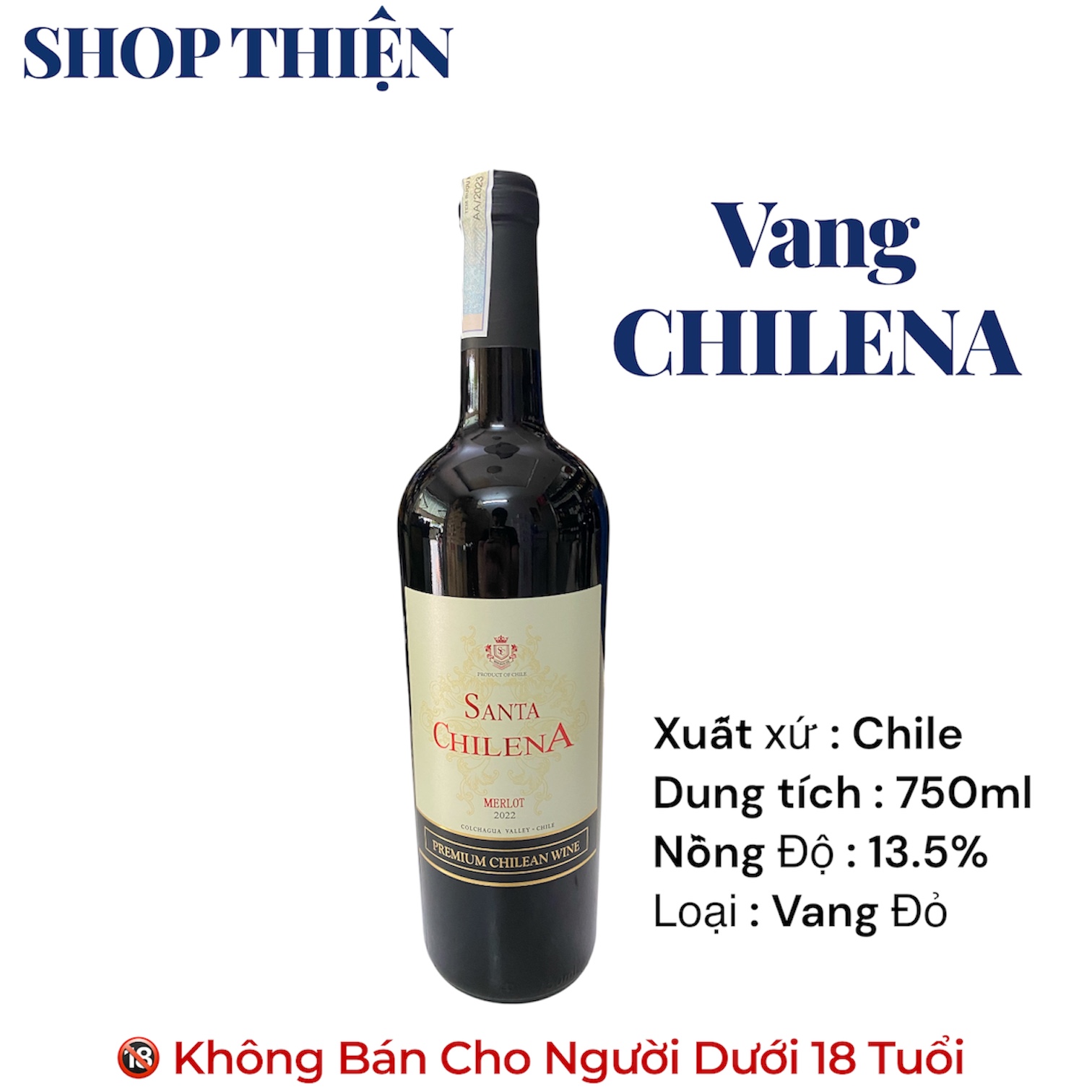 Rượu Vang Đỏ Santa Chilena Merlot Vang Chile 750ml 13.5% - SHOP THIỆN