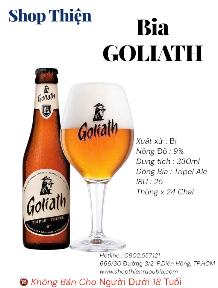 Bia Bỉ Goliath Triple - Tripel 9% - Chai 330ml - Thùng 24 chai