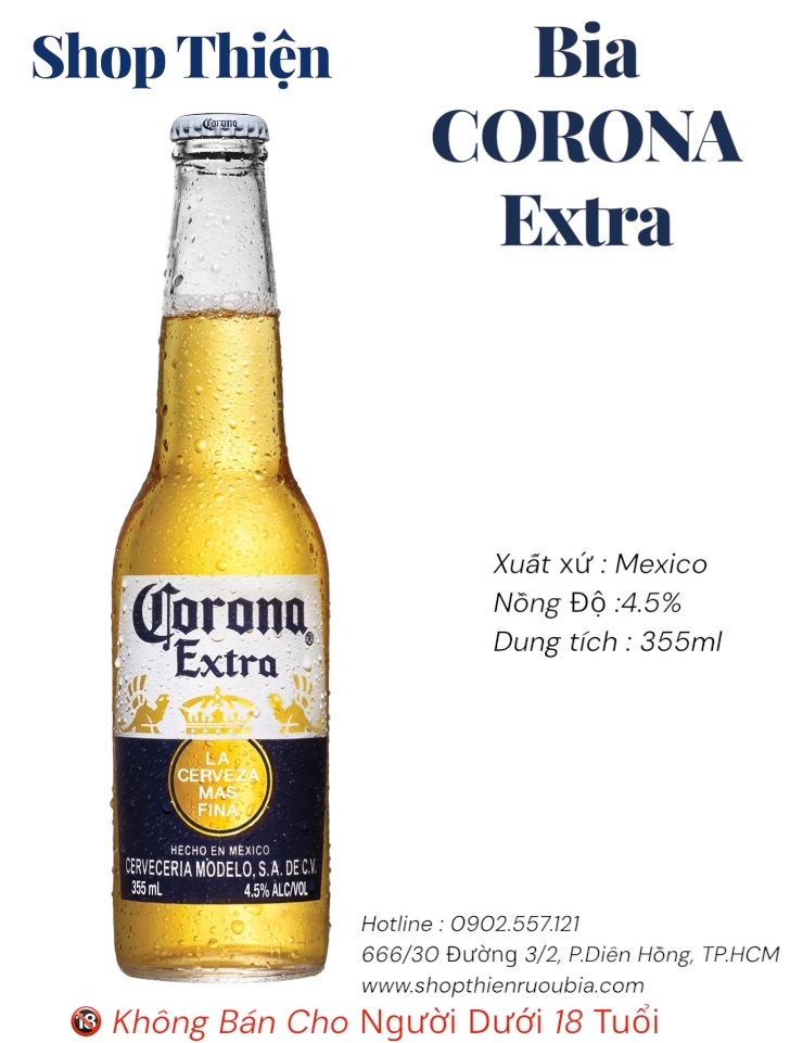 Bia Corona Extra 355ml - Chai Lẻ Nhập Khẩu Mexico 4.5% - Shop Thiện