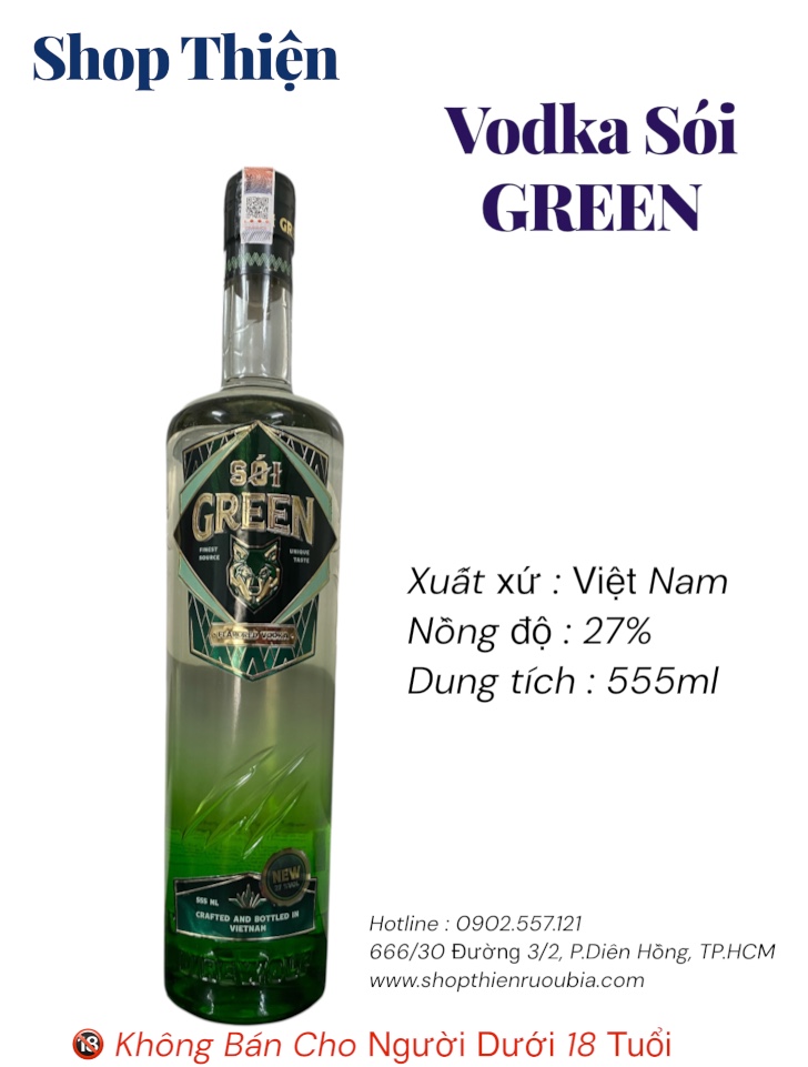 Vodka Sói Green 555ml 27% Chính Hãng - Giá Tốt | Shop Thiện
