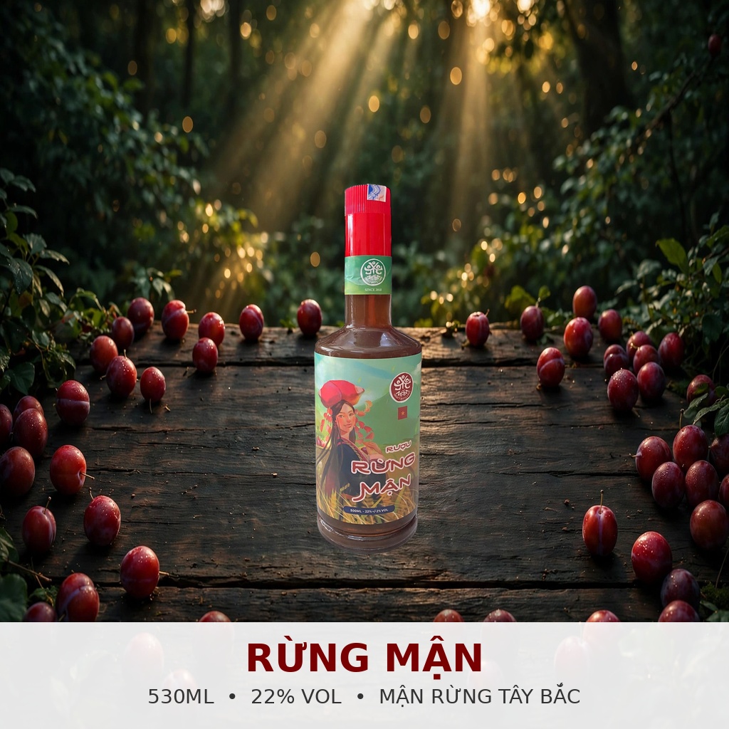Rượu Rừng Mận 530ml 22% Vol - Mầm Craft Distillery - Mận Rừng Tây Bắc - Rượu Quả Đặc Sản - Chua Ngọt Dễ Uống