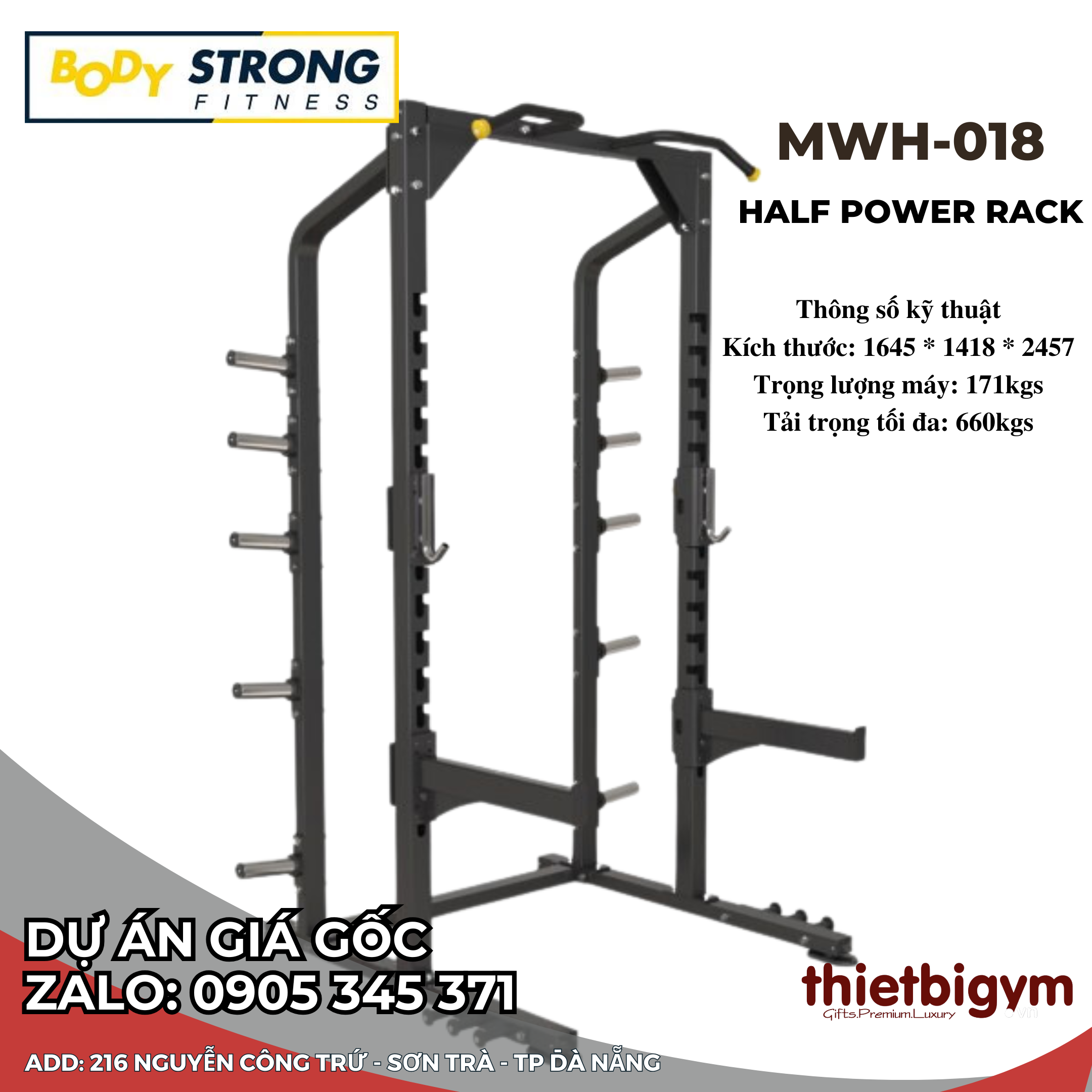 Khung rack nửa Power BodyStrong MWH-018