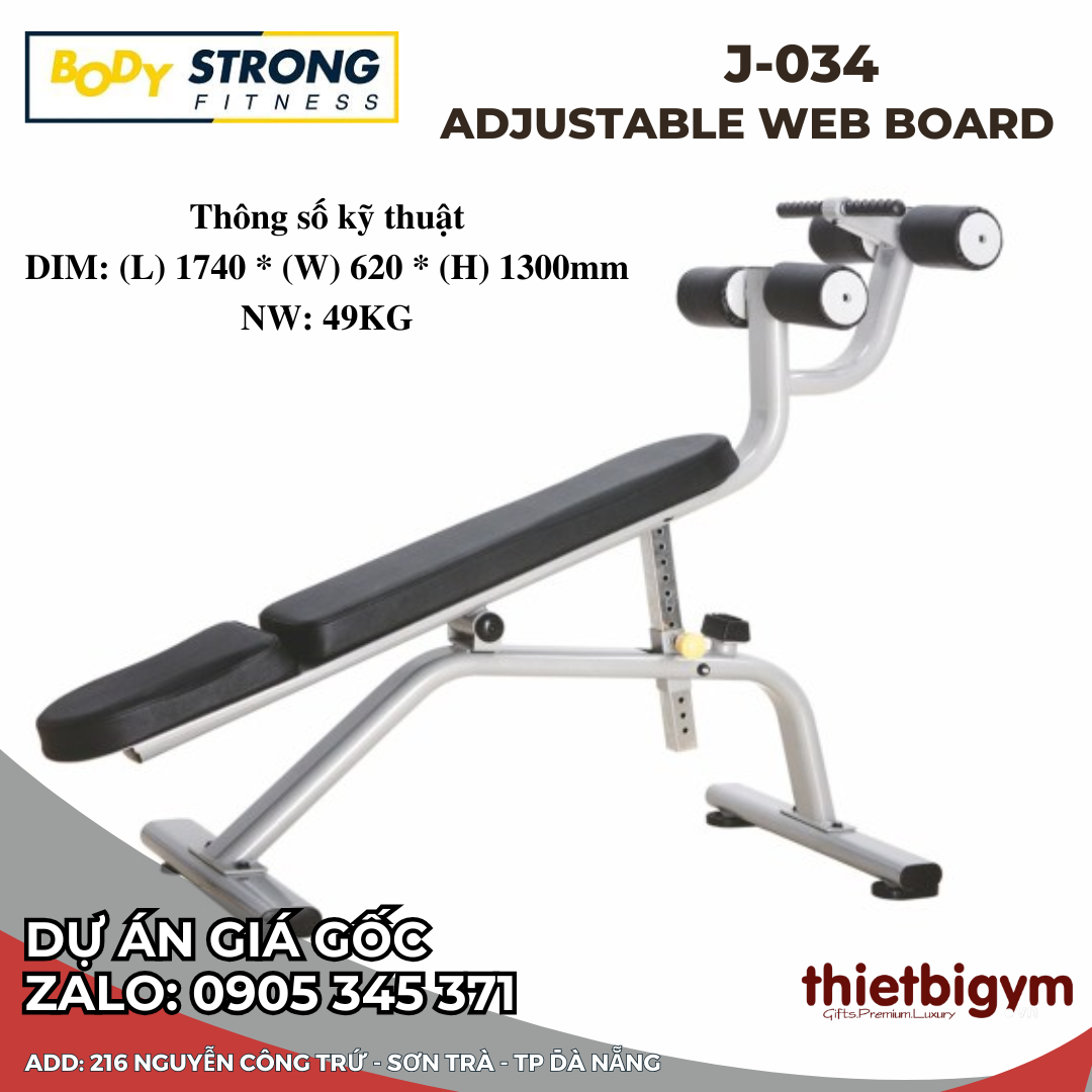 Bảng tập bụng điều chỉnh BodyStrong J-034