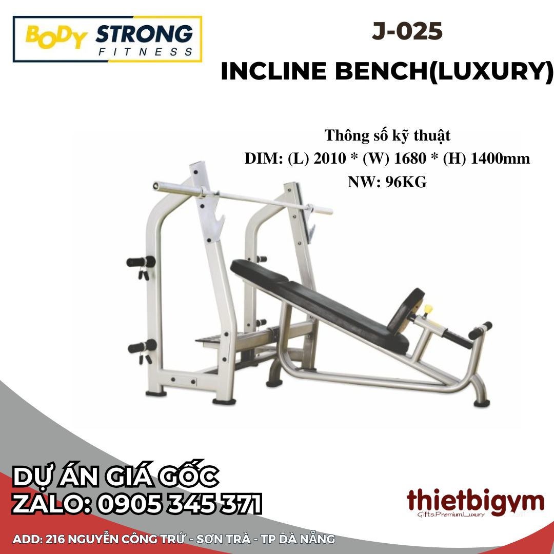 Ghế tập ngực incline(cao cấp) BodyStrong J-025