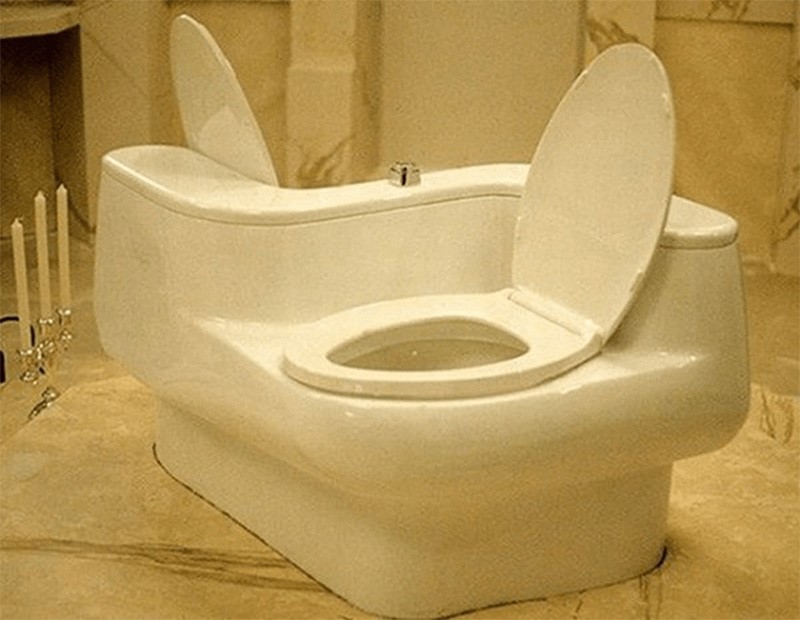 Mẫu bồn cầu đôi đối xứng