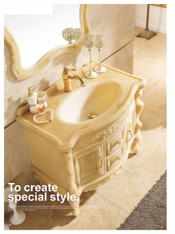 Tủ chậu Lavabo đá tân cổ điển cao cấp M8-100CM