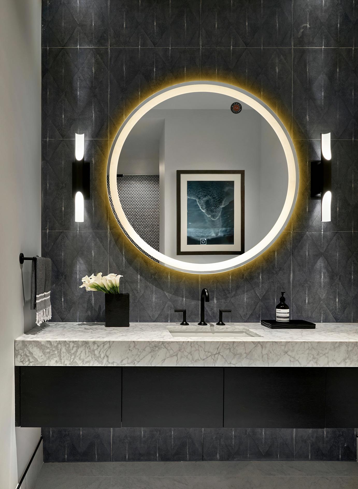 Gương led 3 chế độ màu hình tròn A102