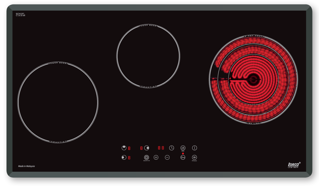 Bếp điện từ ba vùng nấu – LCE 307