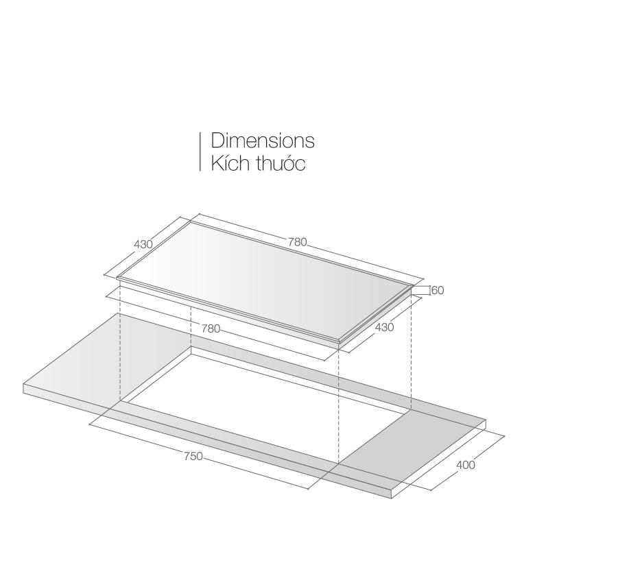 Bếp điện từ ba vùng nấu – LCE 307
