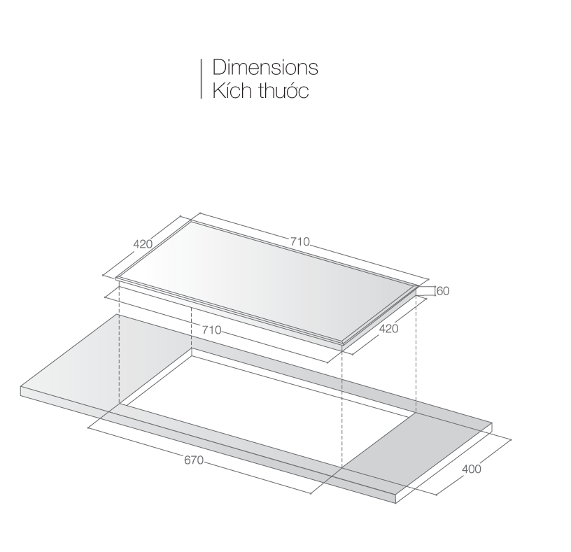 Bếp từ 3 vùng nấu Lorca LCI 307
