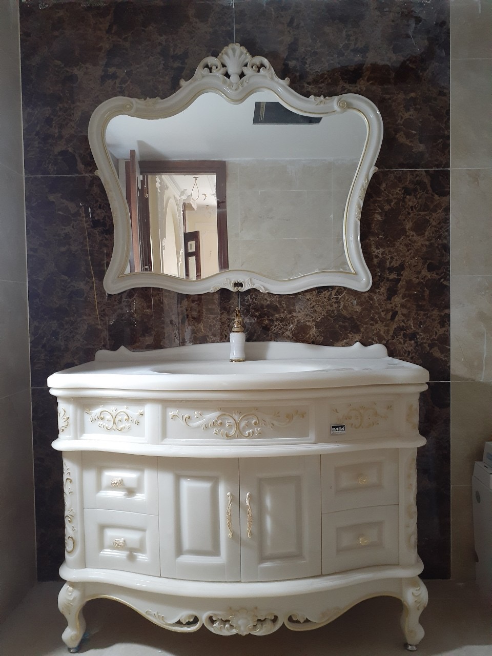 Tủ chậu Lavabo đá tân cổ điển cao cấp M9-120CM