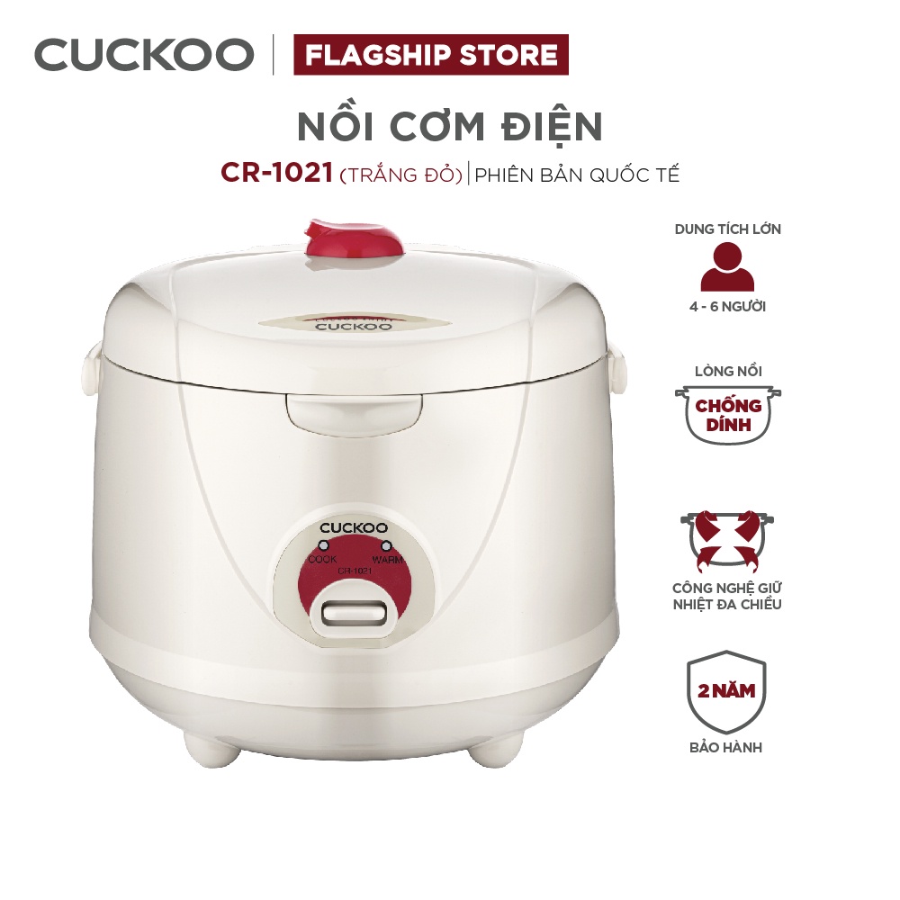 Nồi Cơm Điện CUCKOO 1,8 lít CR-1021 Màu Trắng