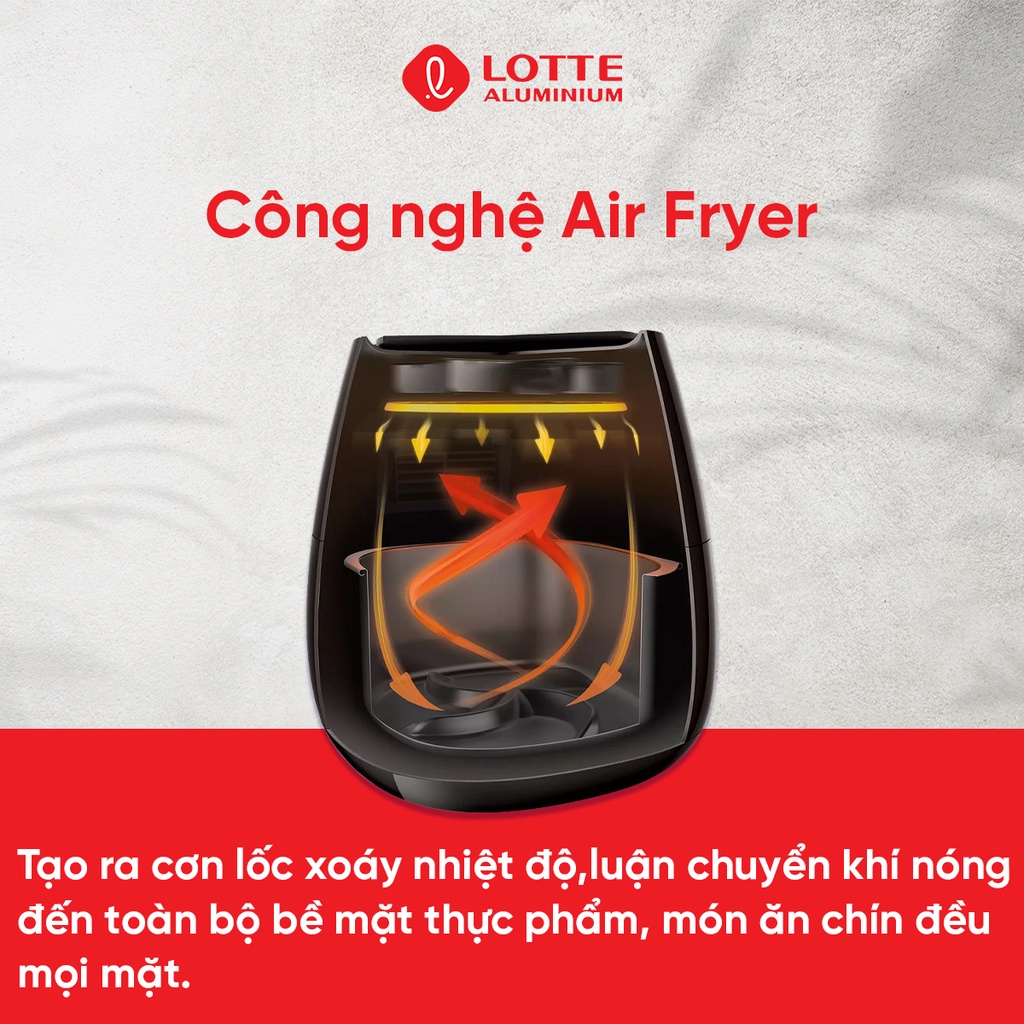 Nồi Chiên Không Dầu LOTTE ALUMINIUM 5.5L - công nghệ Air Fryer (LTS-AF5SM)