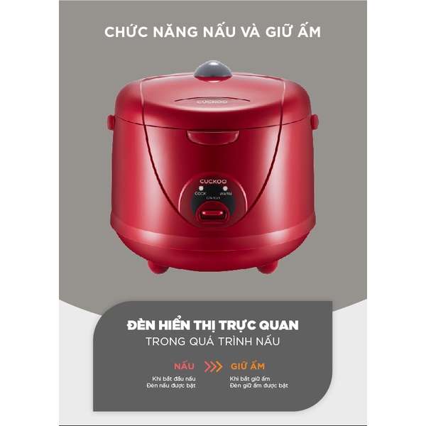 Nồi Cơm Điện CUCKOO 1,8 lít CR-1021 Màu Đỏ