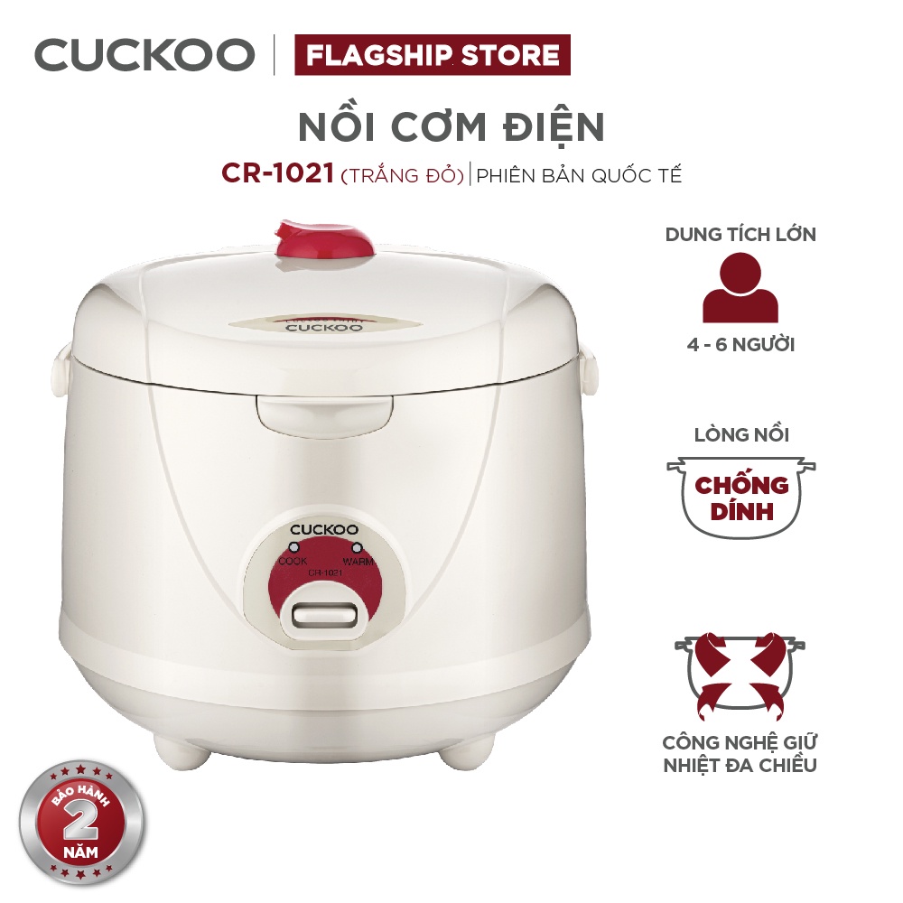 Nồi Cơm Điện CUCKOO 1,8 lít CR-1021 Màu Trắng