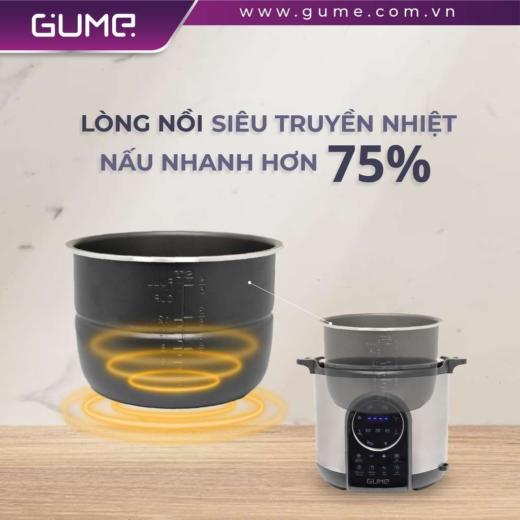 Nồi Áp Suất Điện Tử Đa Năng GUME Dung Tích 6L