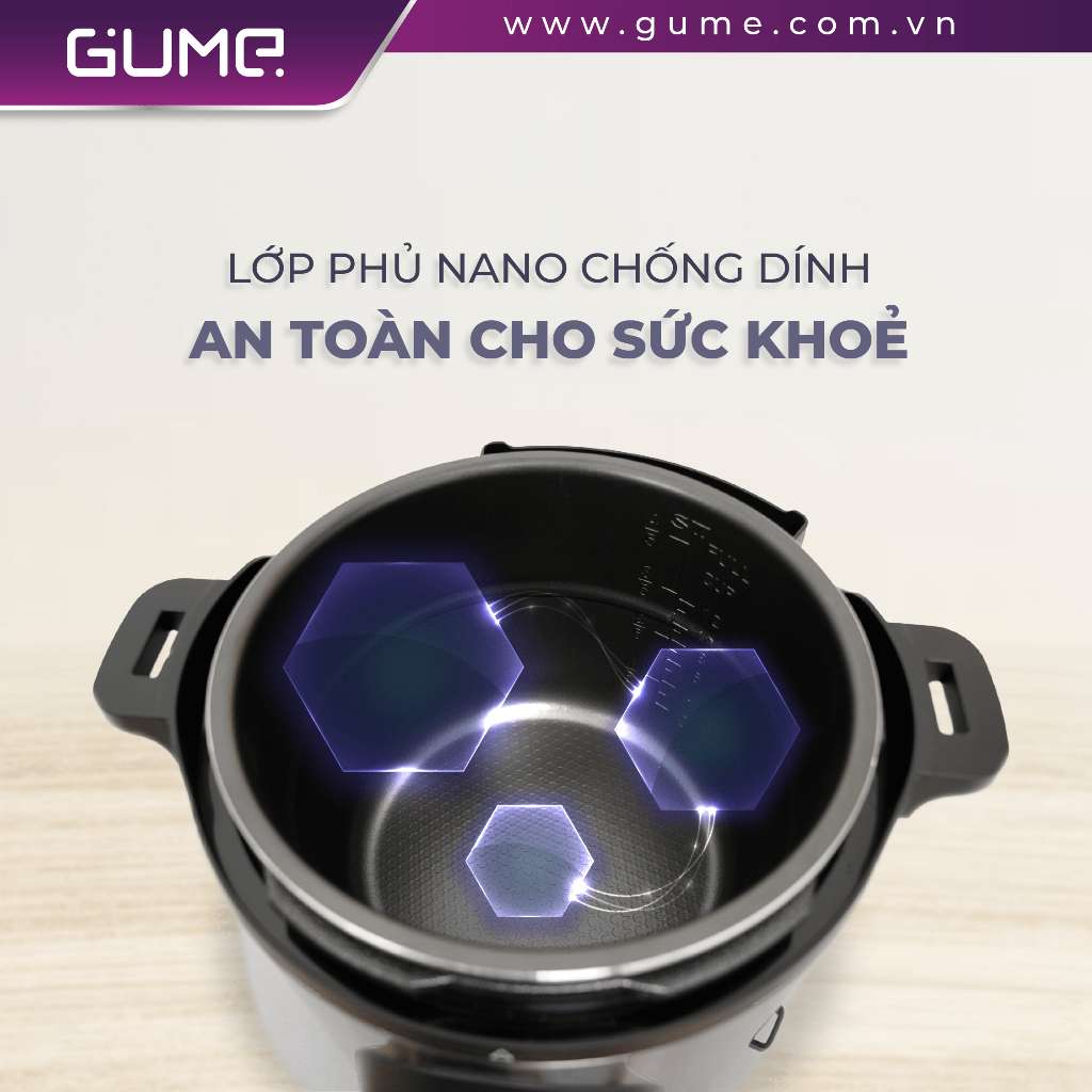 Nồi Áp Suất Điện Tử Đa Năng GUME Dung Tích 6L