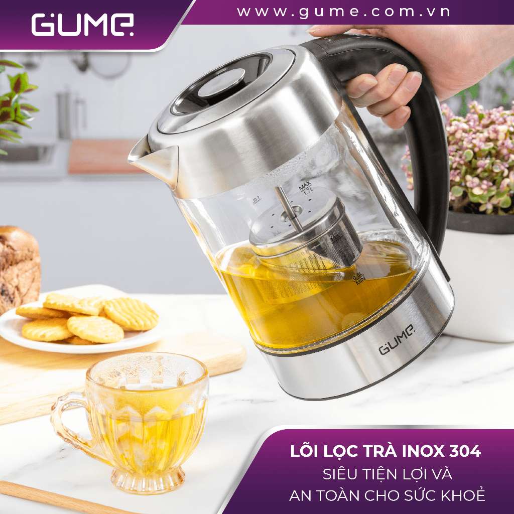 Ấm đun siêu tốc phím cảm ứng 1.7L GUME - GMEK-2201