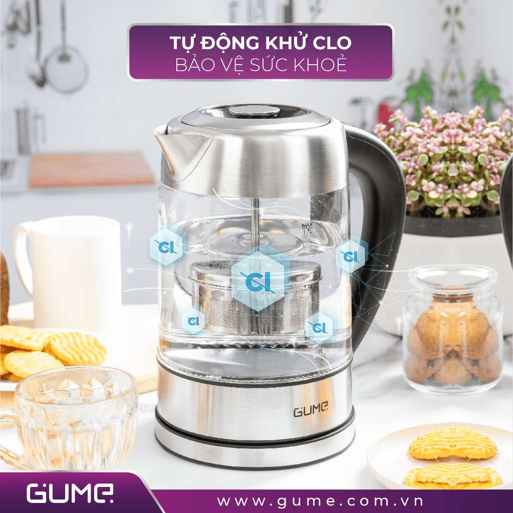 Ấm đun siêu tốc phím cảm ứng 1.7L GUME - GMEK-2201