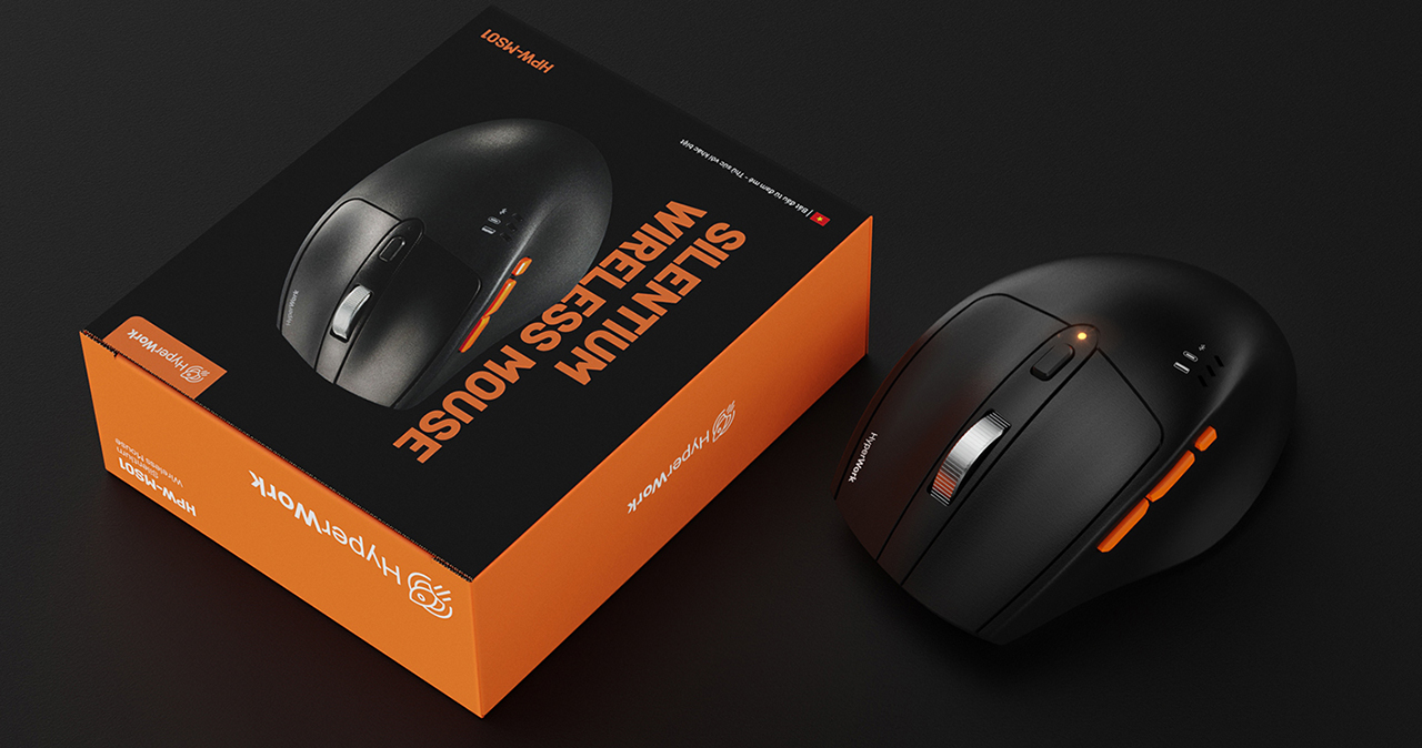Chuột không dây HYPERWORK SILENTIUM Black/White | Công Store