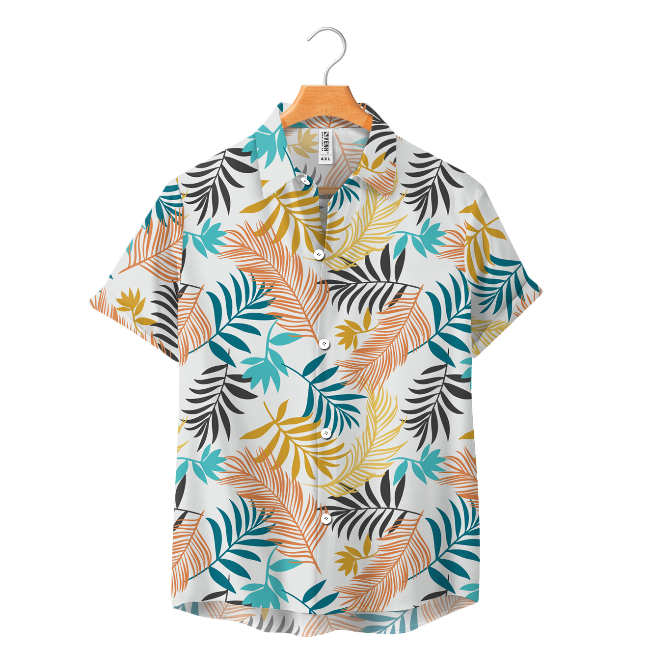 Áo sơ mi hawaii nam nữ hoa dâm bụt Hibiscus màu hồng đi biển hawaii size  XS2XL