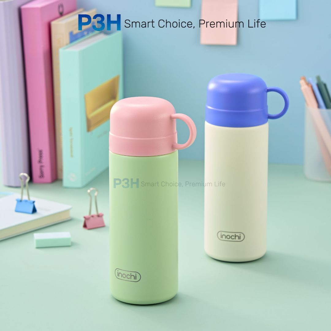 Bình Giữ Nhiệt Inochi Fuji Jolly 450ml nắp dùng làm ly uống, quai xách tiện lợi P3H