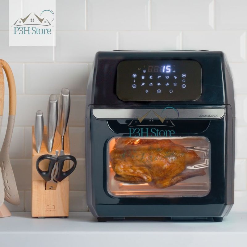 Nồi chiên không dầu Lock&Lock 12L đa năng thay thế nhiều dụng cụ nấu ăn EJF696BLK - Lò Chiên Không Khí Hàng Chính Hãng