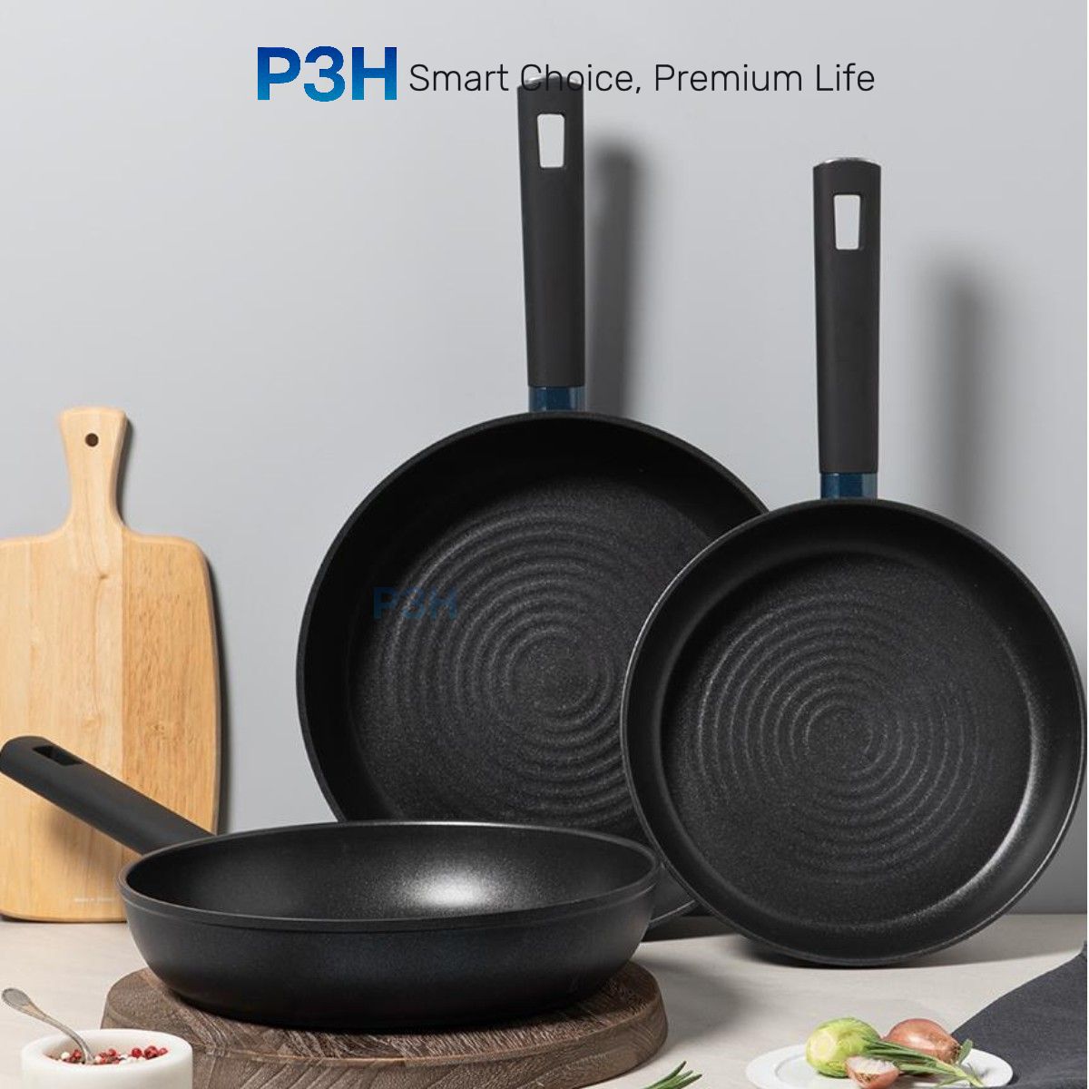 Chảo Chống Dính Lock&Lock Balance Cook Lòng Lõm Khóa Dầu Power F5 5 lớp bền bỉ dùng Được Bếp Từ P3H