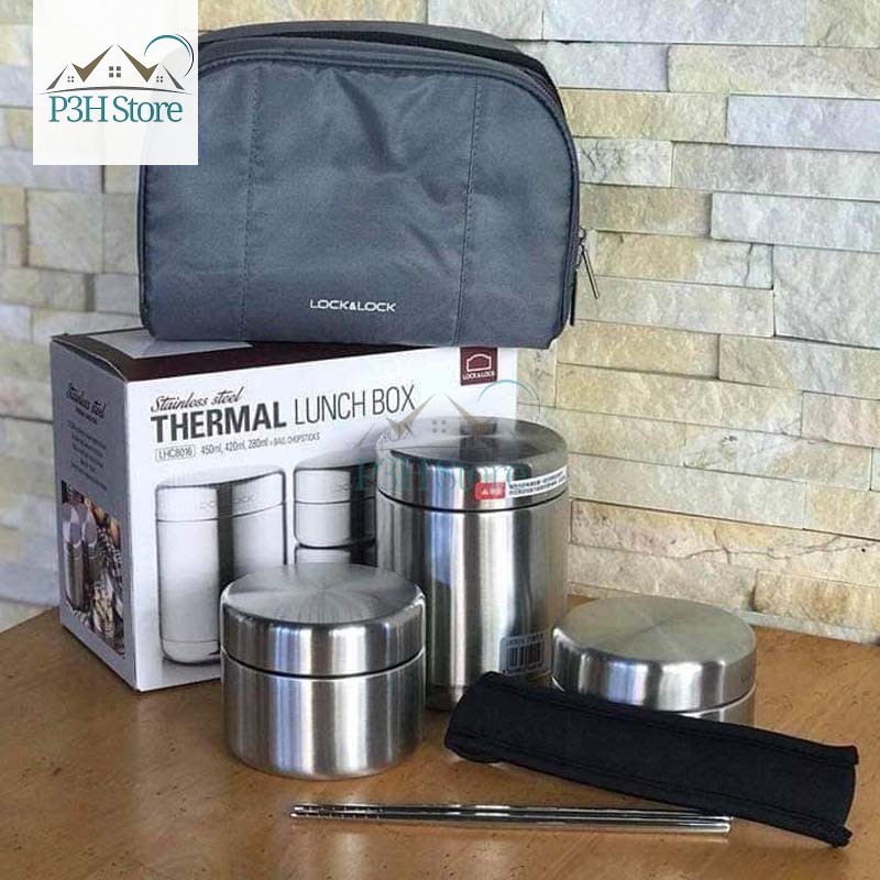 Bộ Hộp Cơm giữ nhiệt Lock&Lock Thermal Lunch Box LHC8016