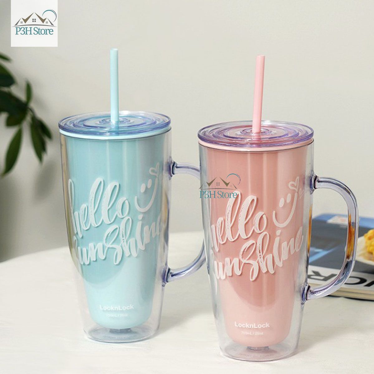 Ly nhựa 2 lớp có tay cầm Lock&Lock dung tích 750ml HAP503