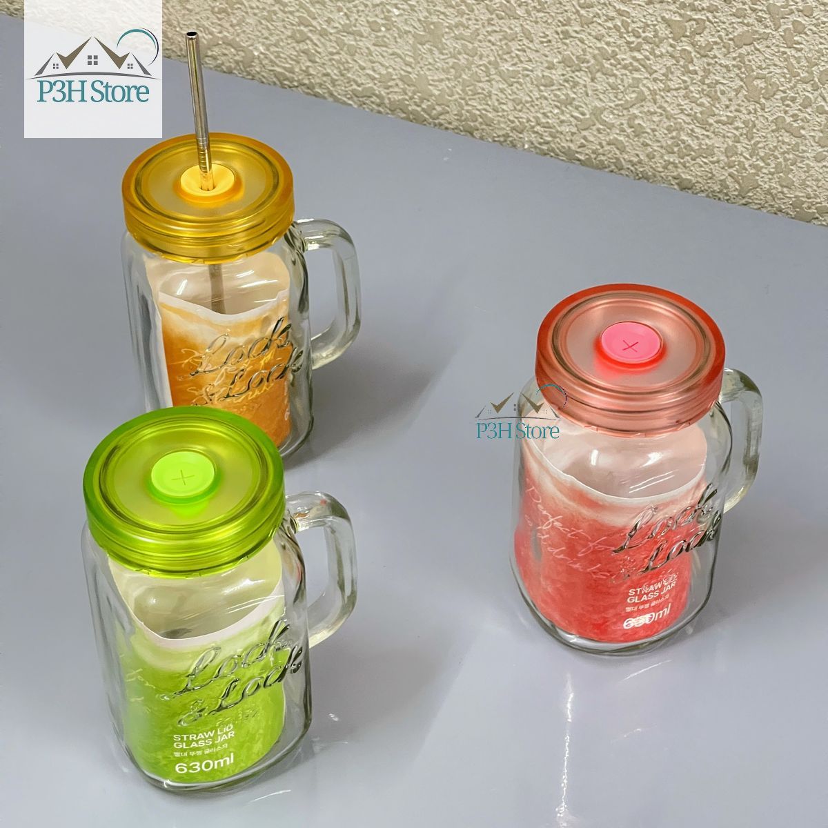 Ly thủy tinh nắp nhựa có tay cầm Lock&Lock Glass Jar dung tích 630ml LLG002